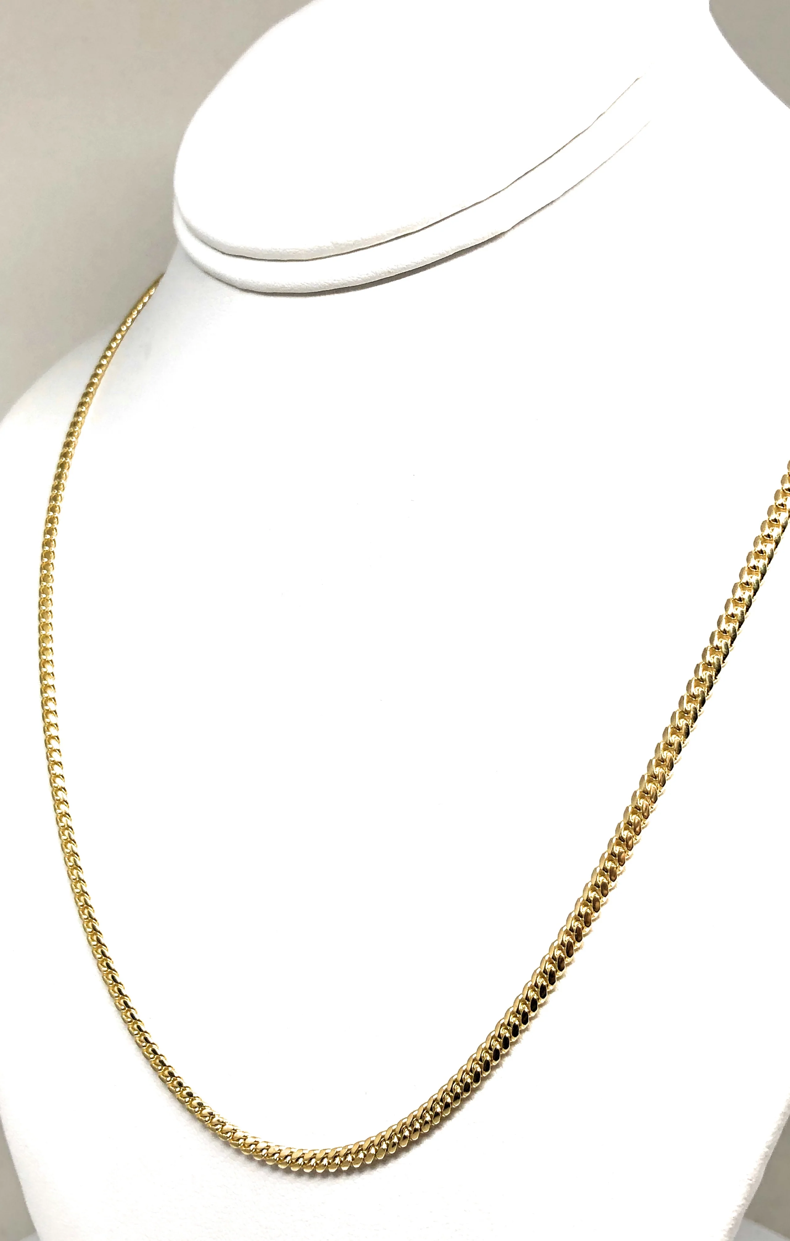 10k Solid Gold Miami Cuban Link Chain 18-26 inches 3mm (Semi-Hollow Style) - Image 7