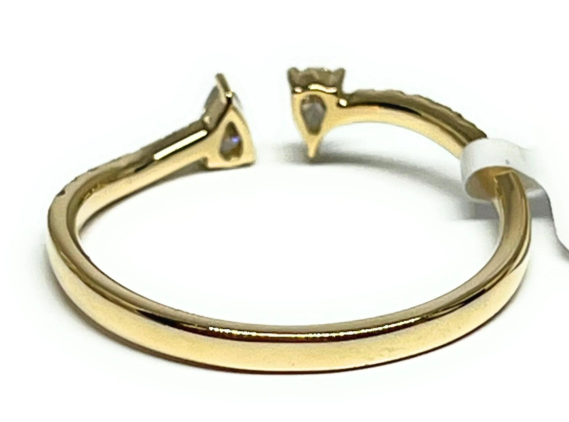 14k Solid Gold Pearl & Round Brilliant Cut Diamond Open Ring Band 0.33ct (FCD 24) - Image 3