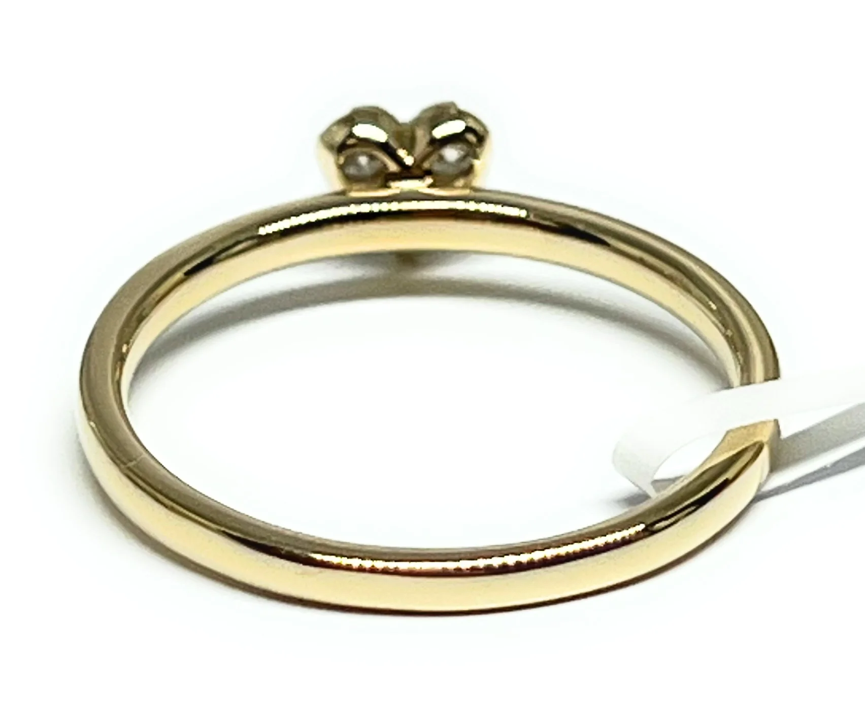 14k Solid Gold Round Brilliant Cut Diamond Heart Ring 0.19ct (FCD 22) - Image 3