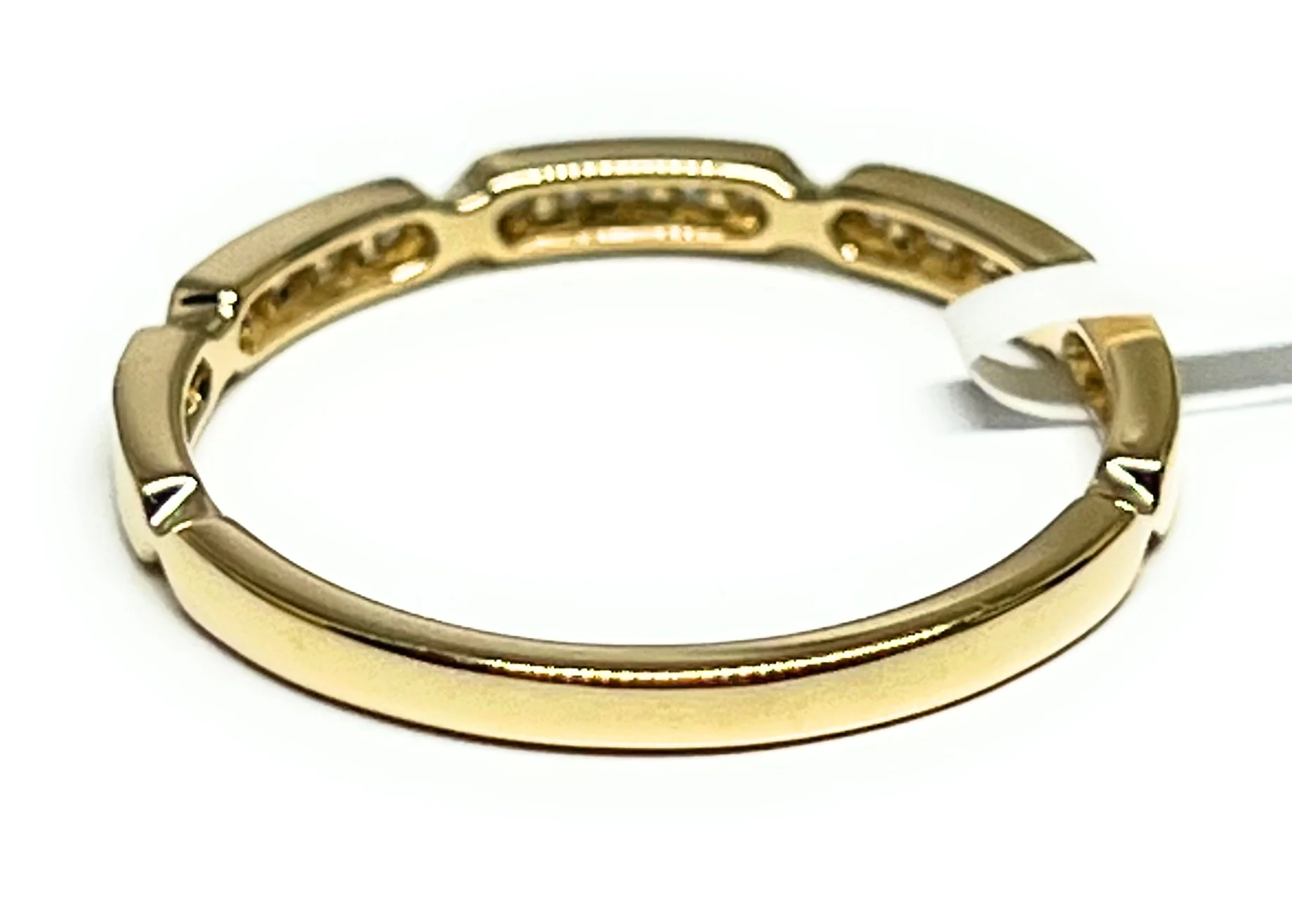 14k Solid Gold Round Brilliant Cut Diamond Sectioned Ring Band 0.12ct (FCD 21) - Image 3