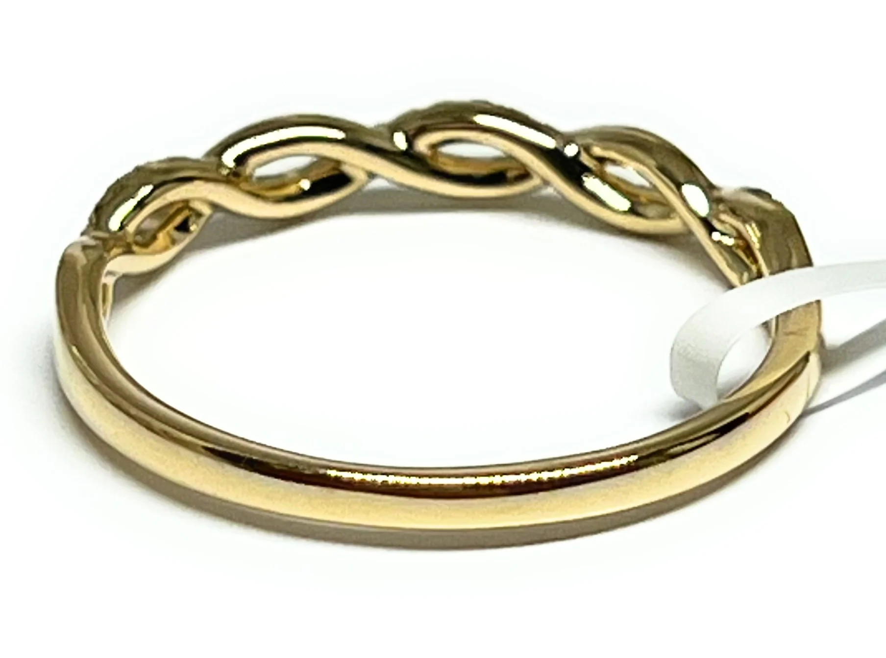 14k Solid Gold Round Brilliant Cut Diamond Twisted Ring Band 0.10ct (FCD 23) - Image 3