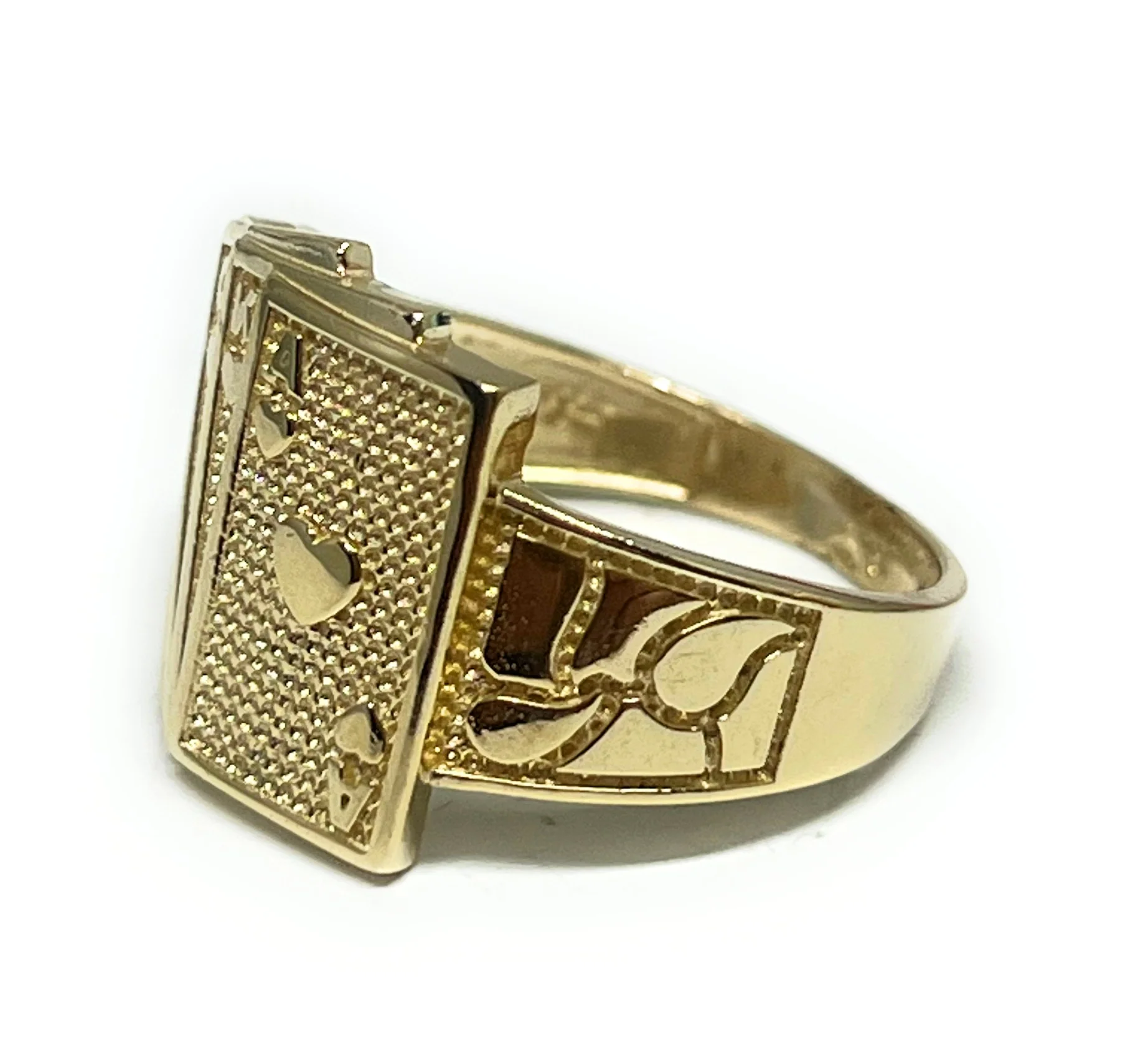 14k Solid Gold ROYAL FLUSH POKER Ring - Image 3
