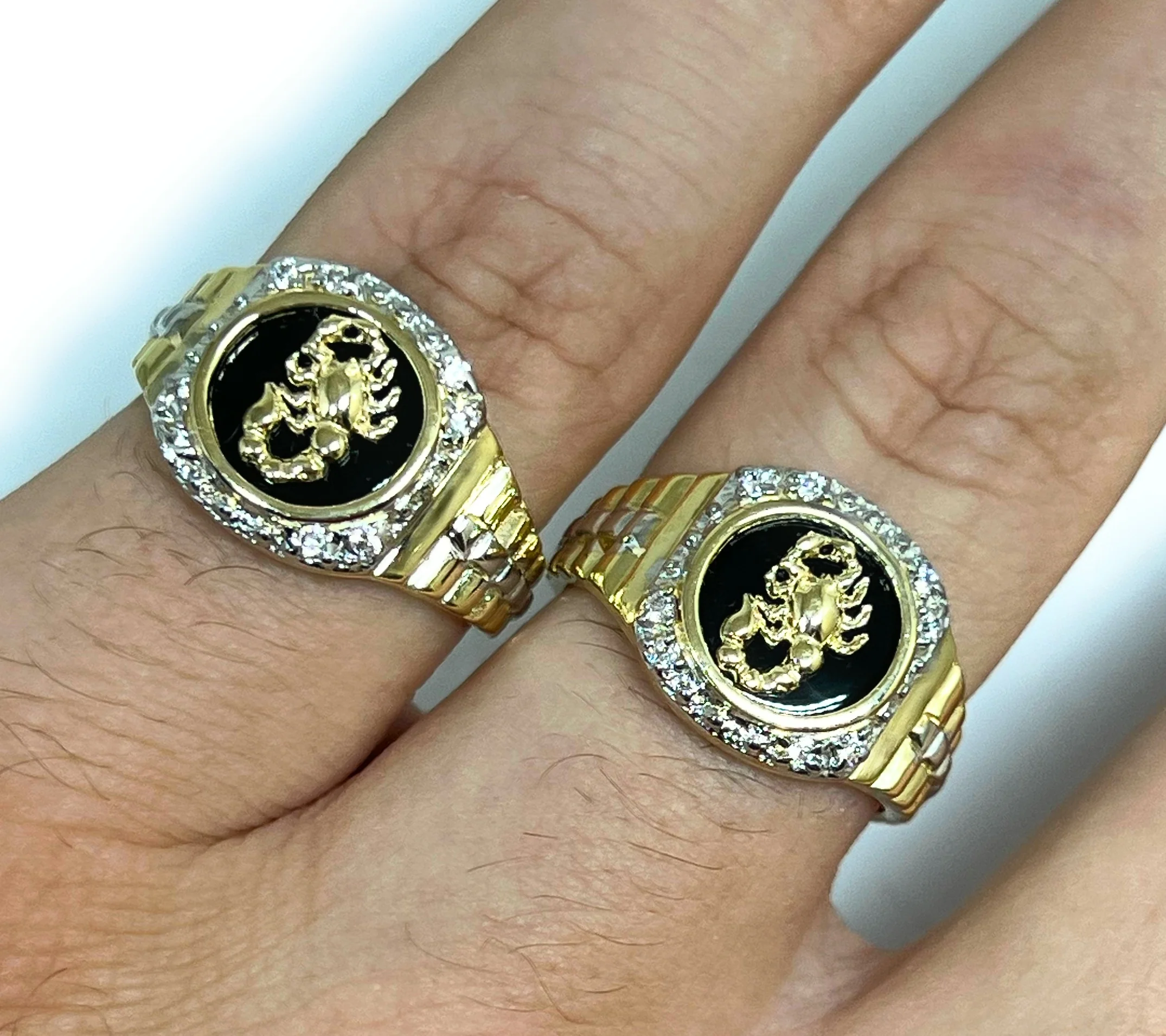 14k Solid Gold SCORPION ONYX CZ Ring (5.4) - Image 2