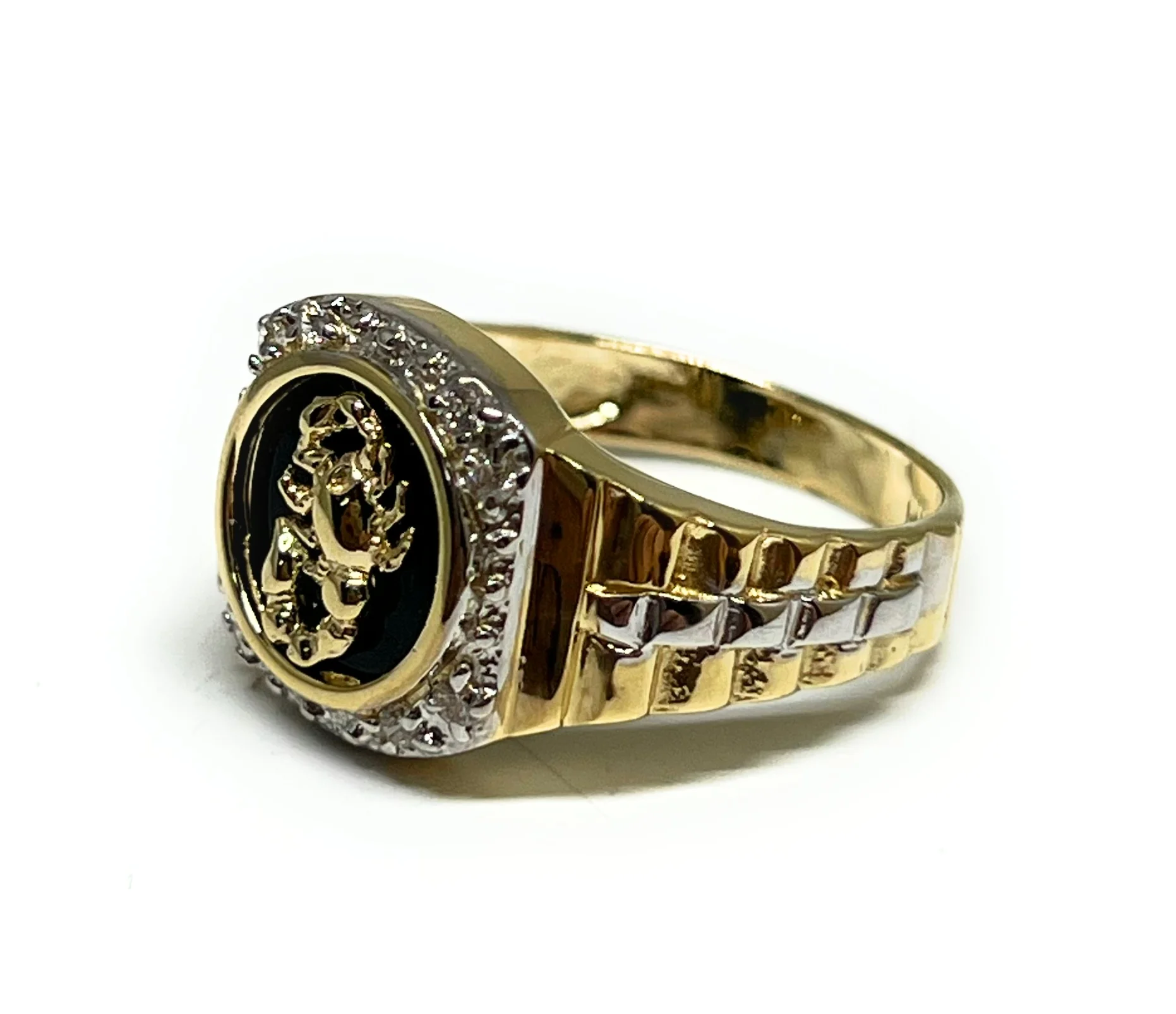 14k Solid Gold SCORPION ONYX CZ Ring (5.4) - Image 3