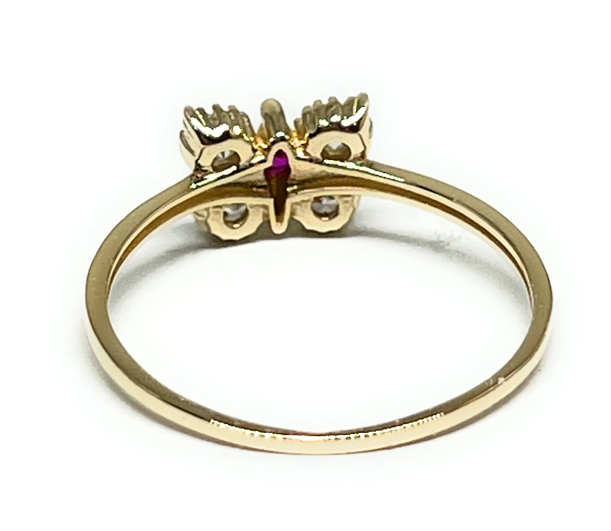 14k Solid Gold Small Dainty BUTTERFLY CZ Ring (FC 296) - Image 3