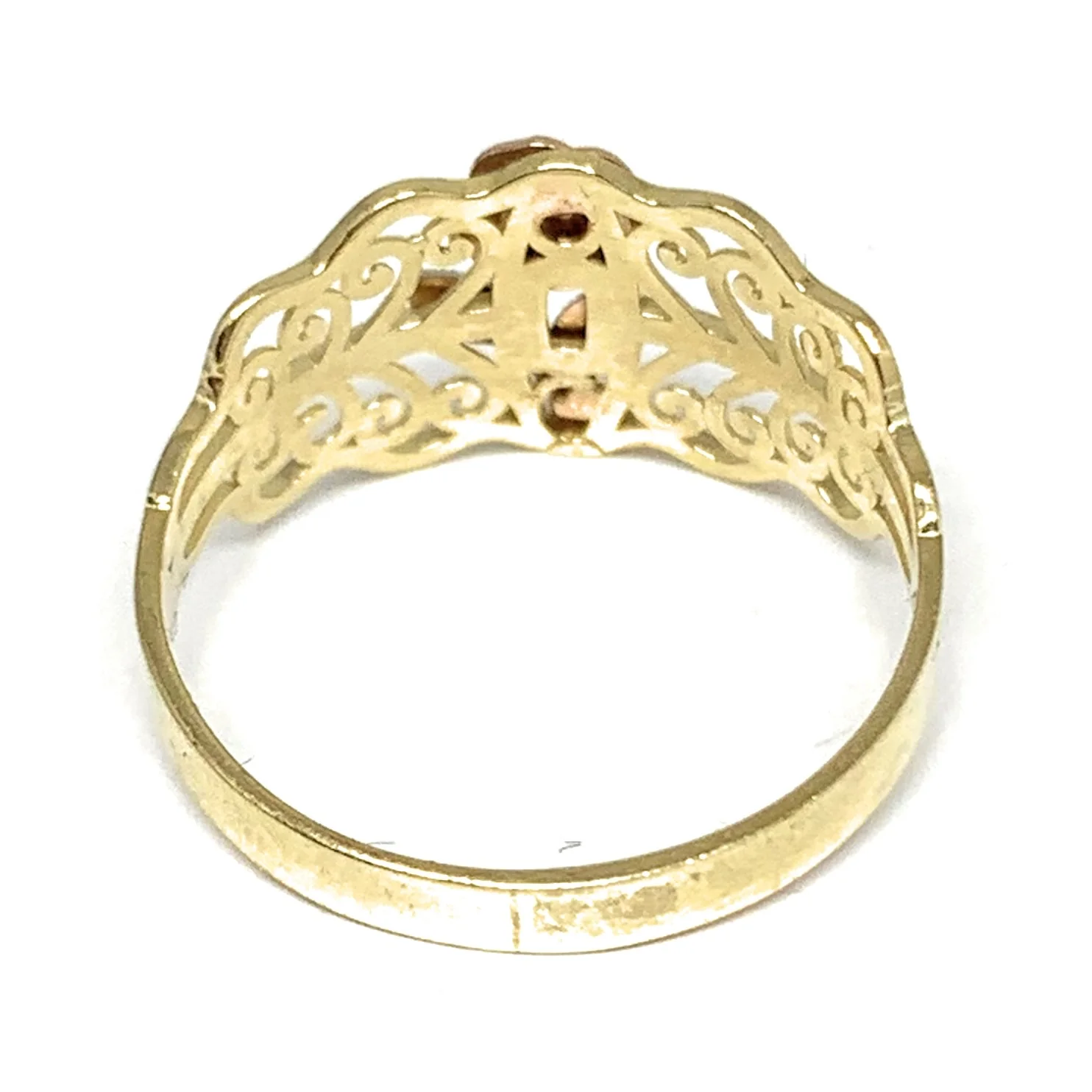 14k Solid Gold Tri-Color Filigran Flower Ring (FC 176) - Image 3