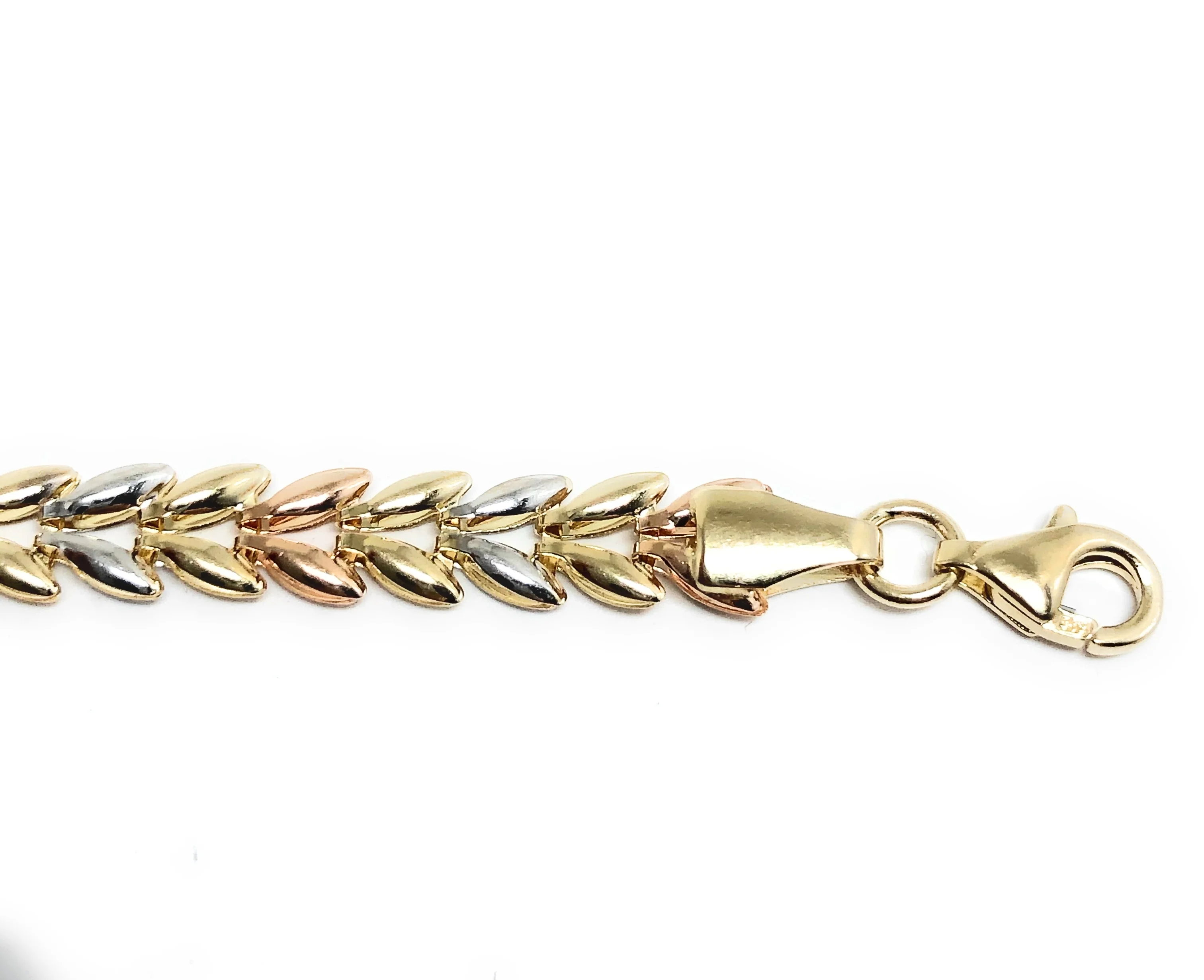 14k Solid Gold Tri-Color Virrgin Mary Brracelet Cubic Zirconia 7.2 inch Virrgen Guadalupe - Image 6
