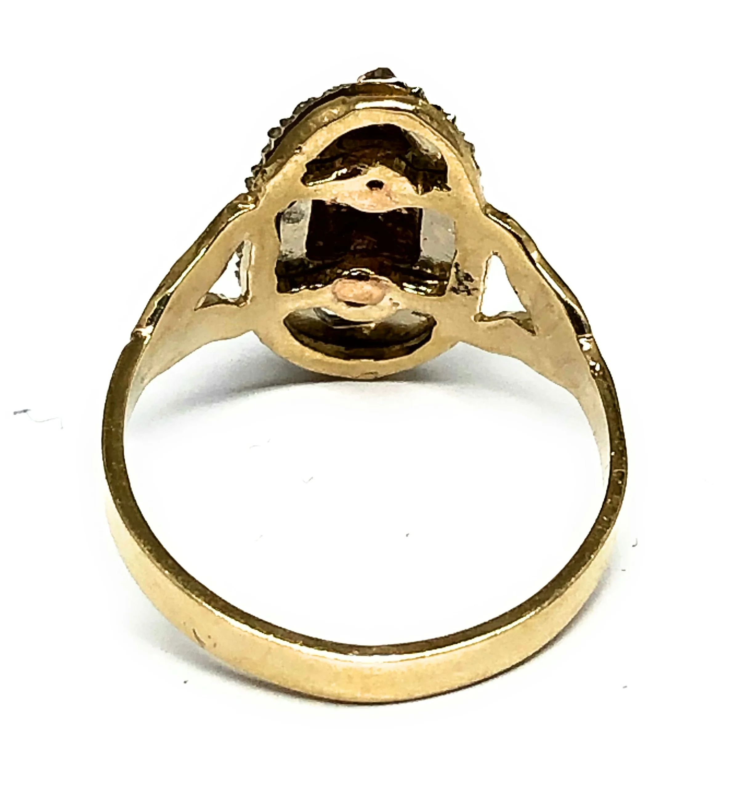 14k Solid Gold Tri-Color Virrgin Mary Classic Ring - Image 3