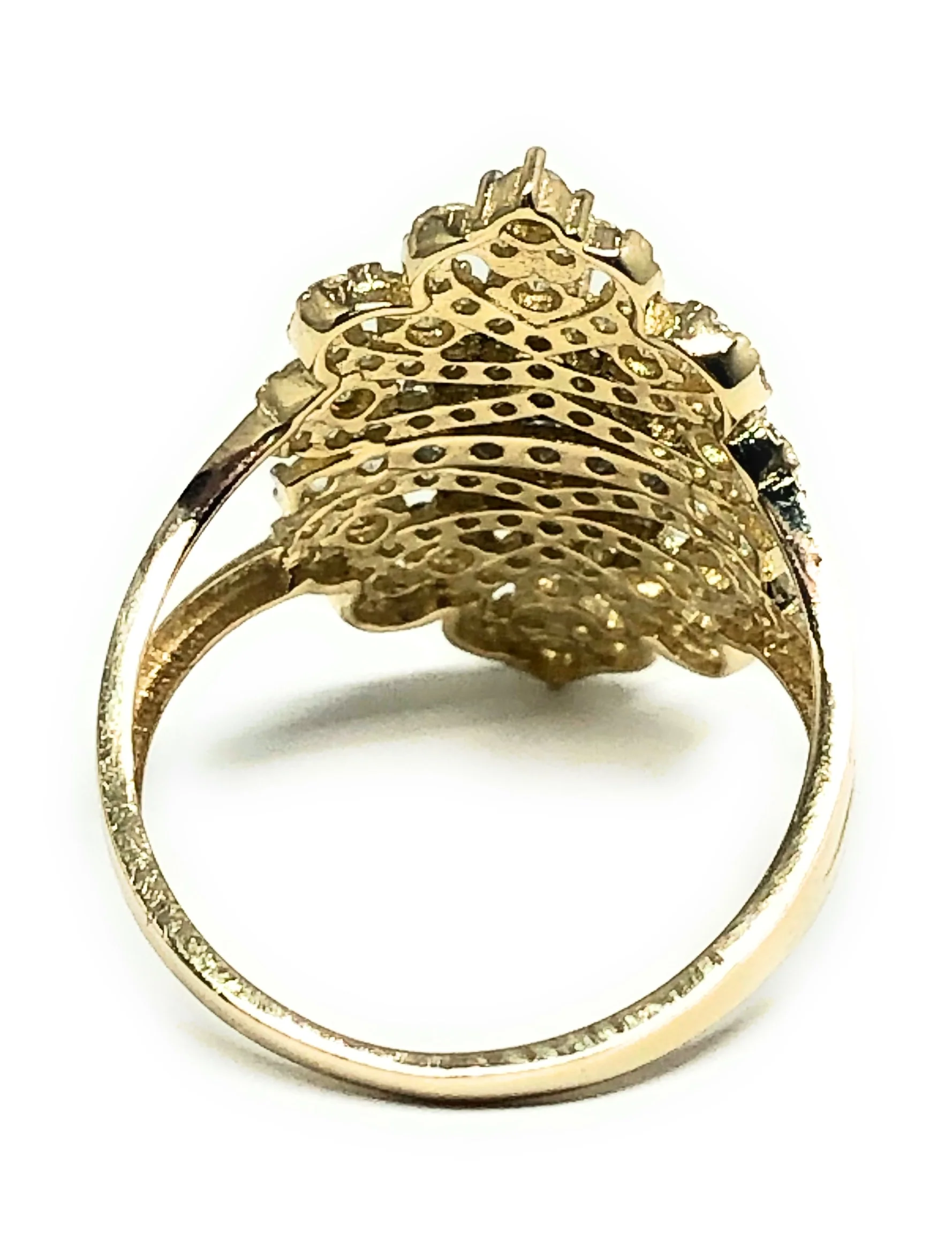14k Solid Gold Tri-Color Virrgin Mary CZ Ring - Image 2