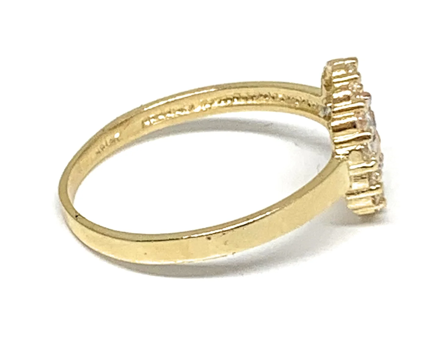 14k Solid Gold Tri-Color Virrgin Mary CZ Ring - Image 2