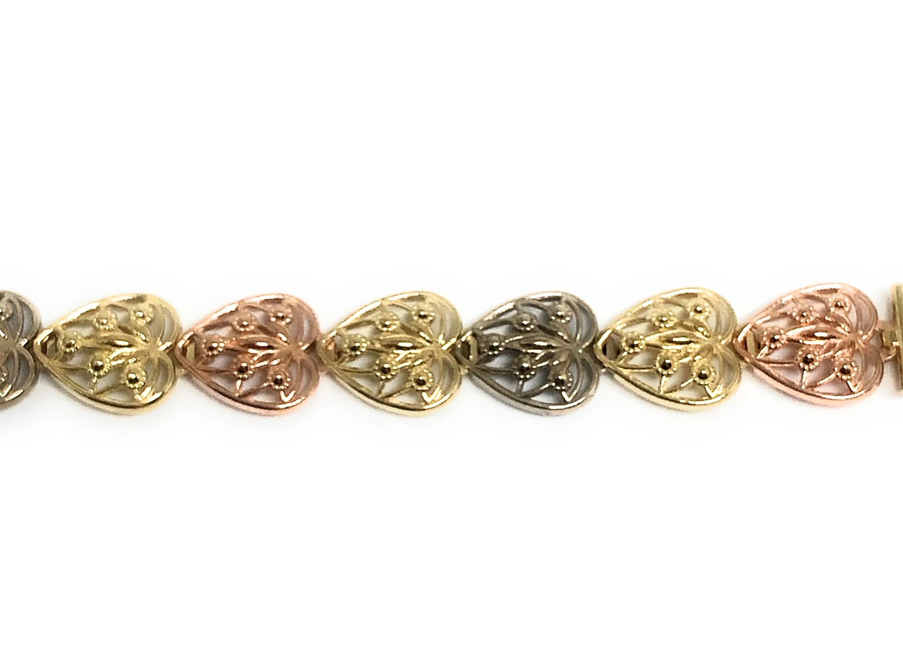 14k Solid Gold Tri-Color Virrgin Mary ID Brracelet 7.5 inch Virrgen Guadalupe (Free engraving) - Image 5