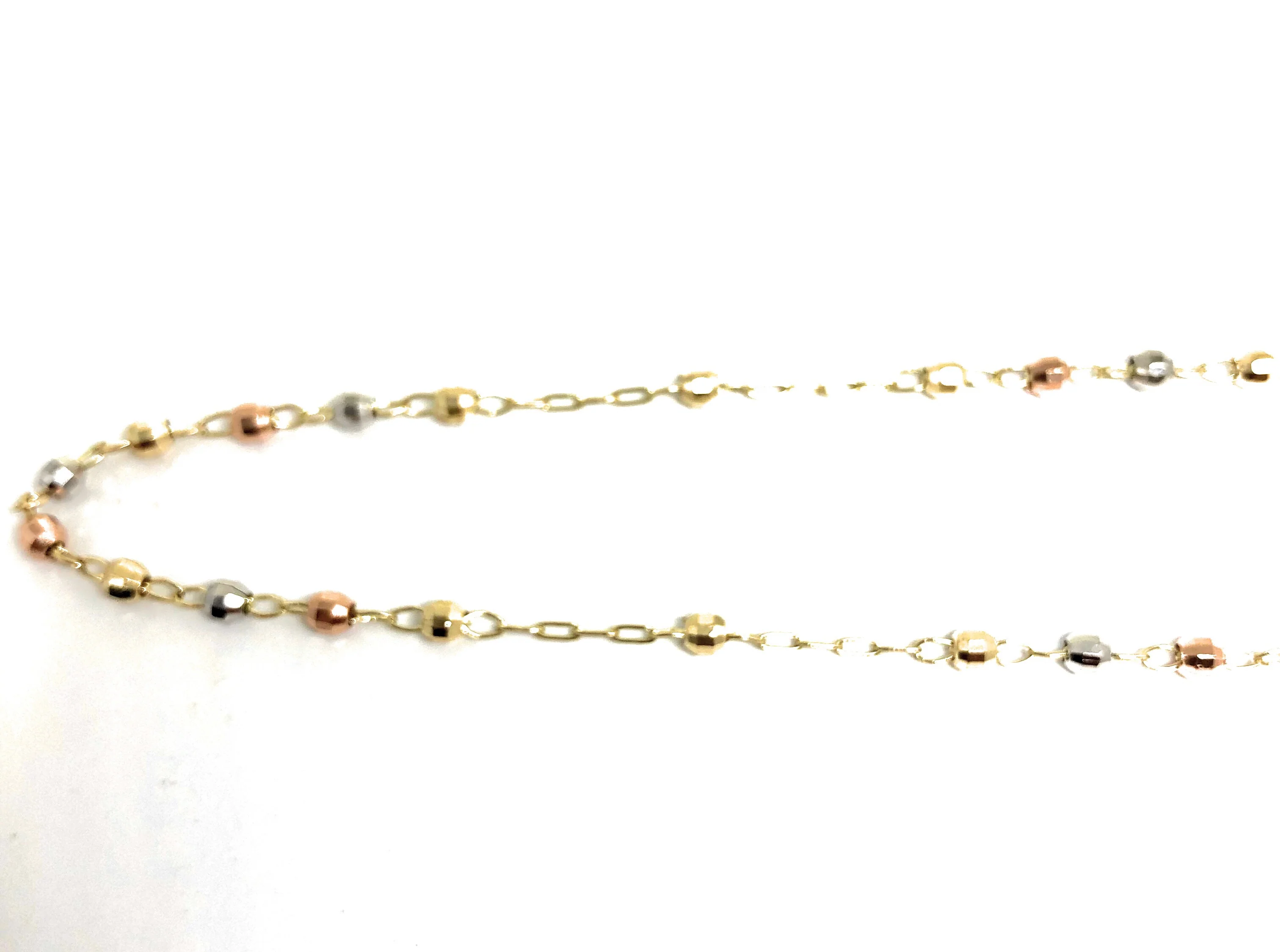 14k Solid Gold Tri-Color Virrgin Mary Rosarry Rosarrio 20" 2.8mm - Image 4