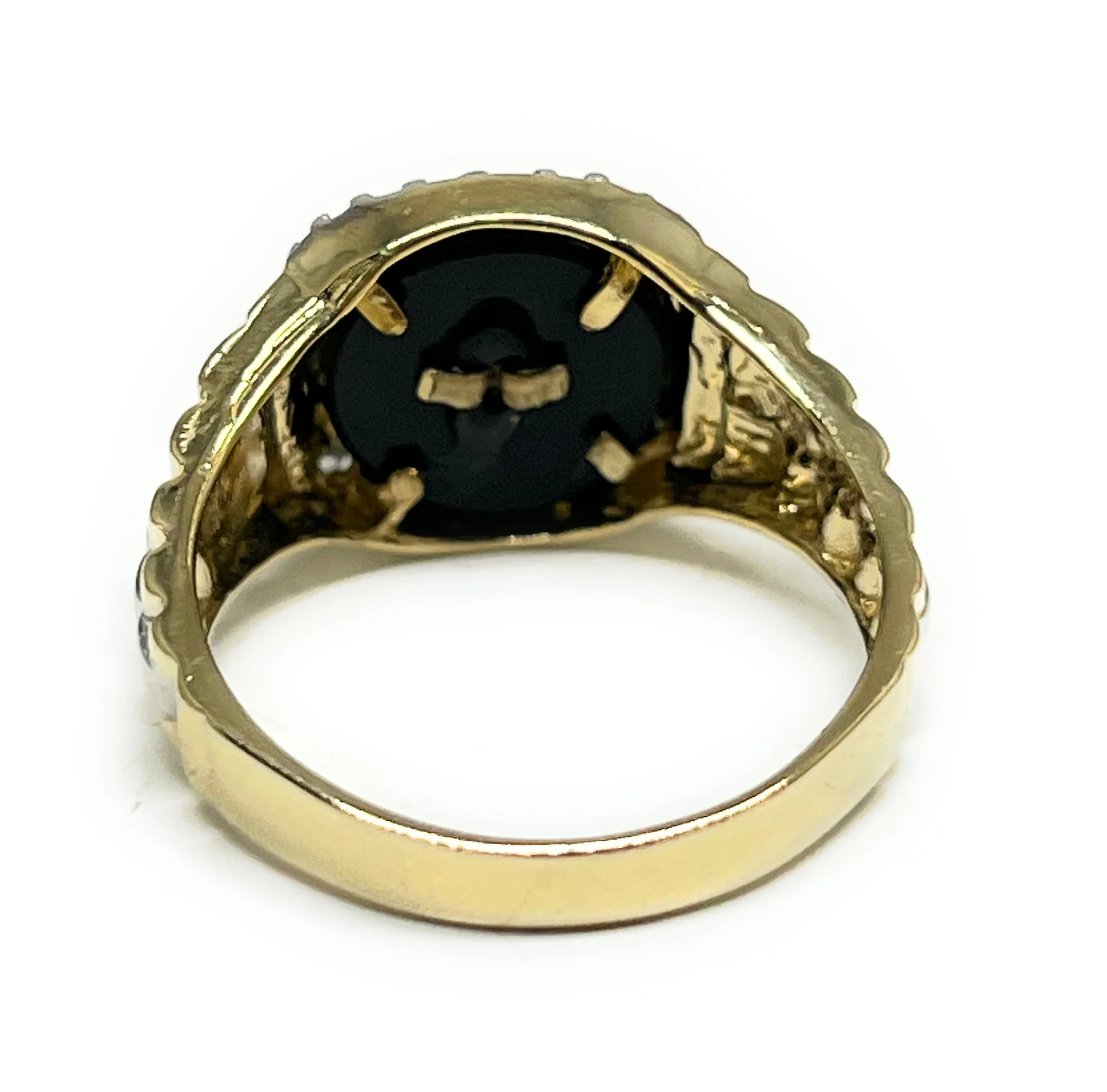 14k Solid Gold Virrgin Mary ONYX CZ Ring (5.4) - Image 4