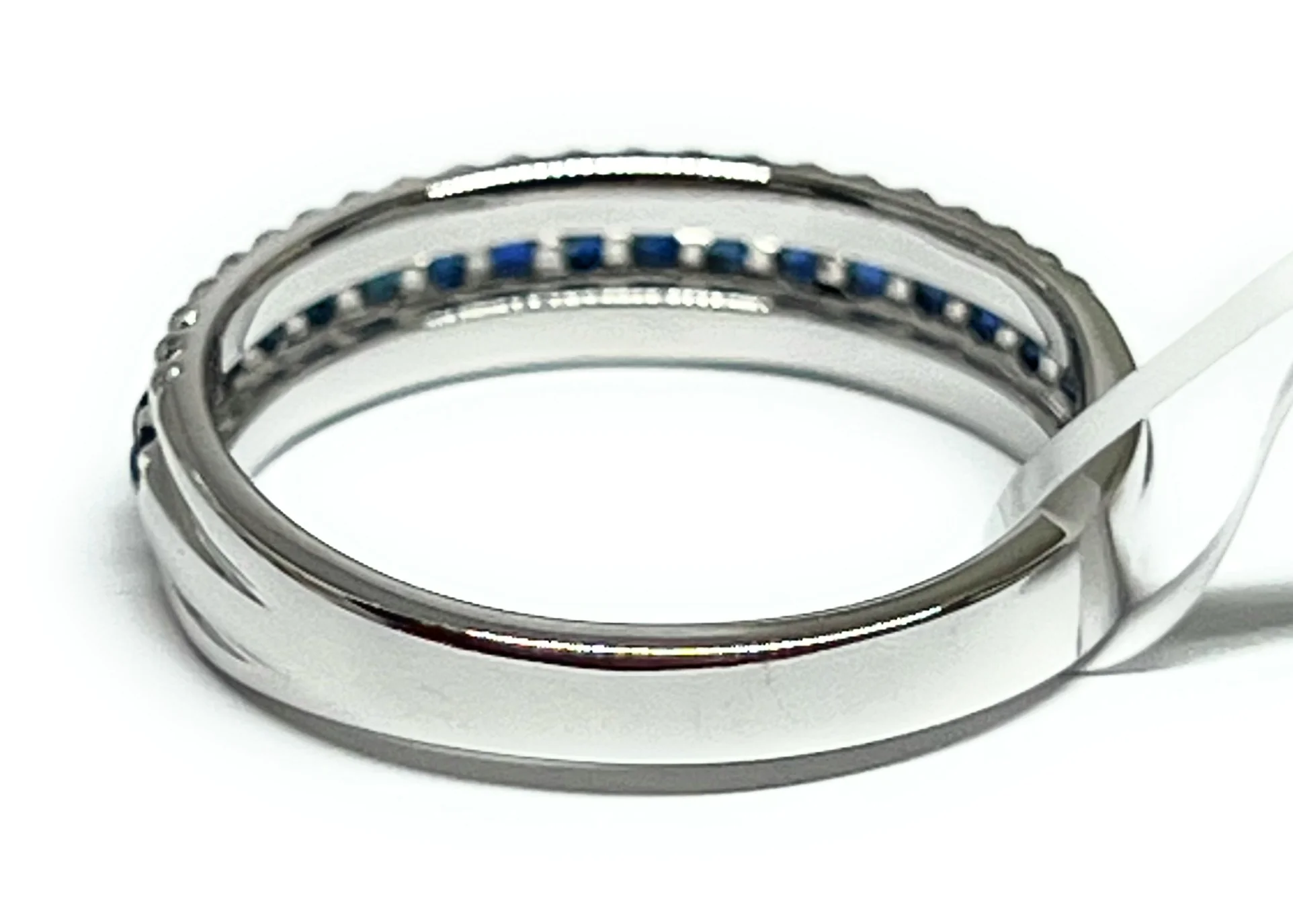 14k Solid Gold White Gold Sapphire Ring Band 0.46ct (FCD 25) - Image 3