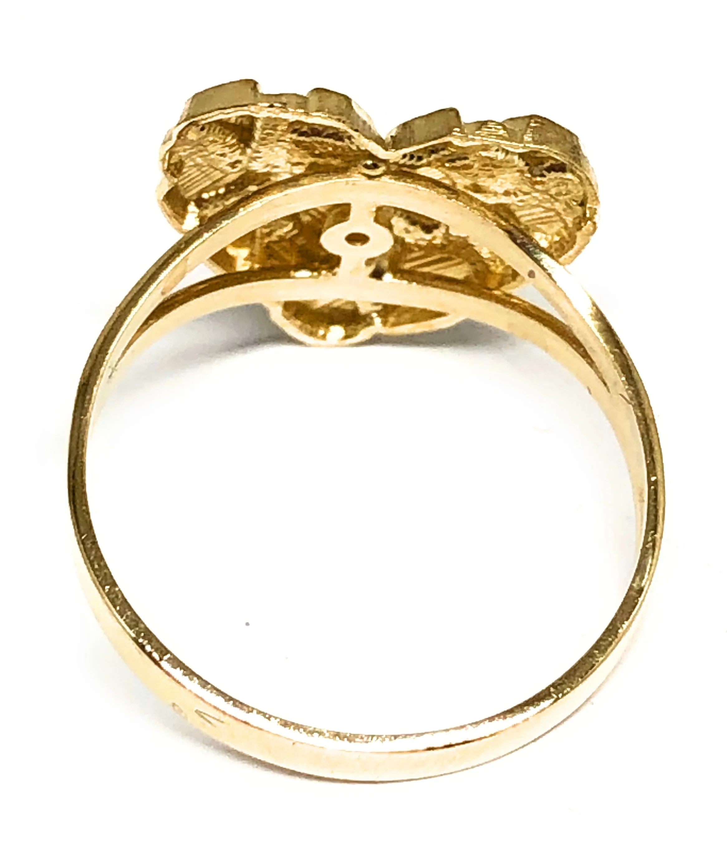 10k Solid Gold Yellow Classic Nugget Heart Ring (MED) - Image 3