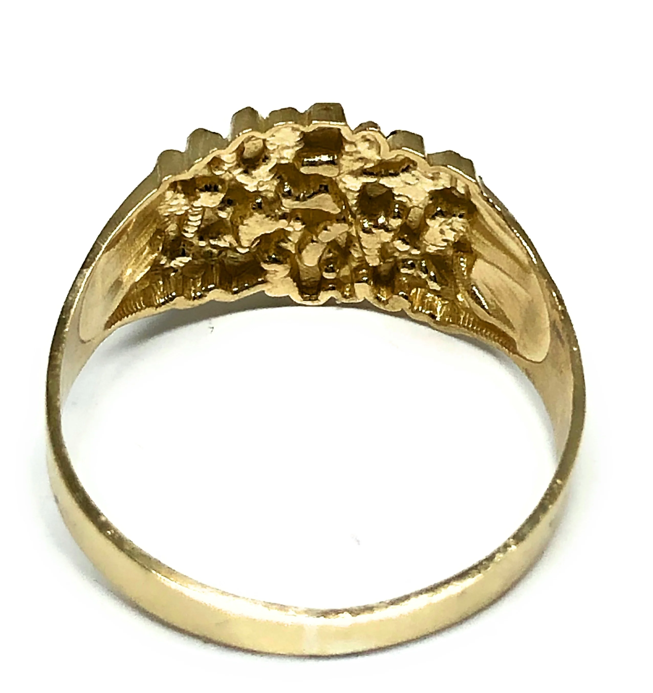10k Solid Gold Yellow Classic Nugget Ring - Image 3