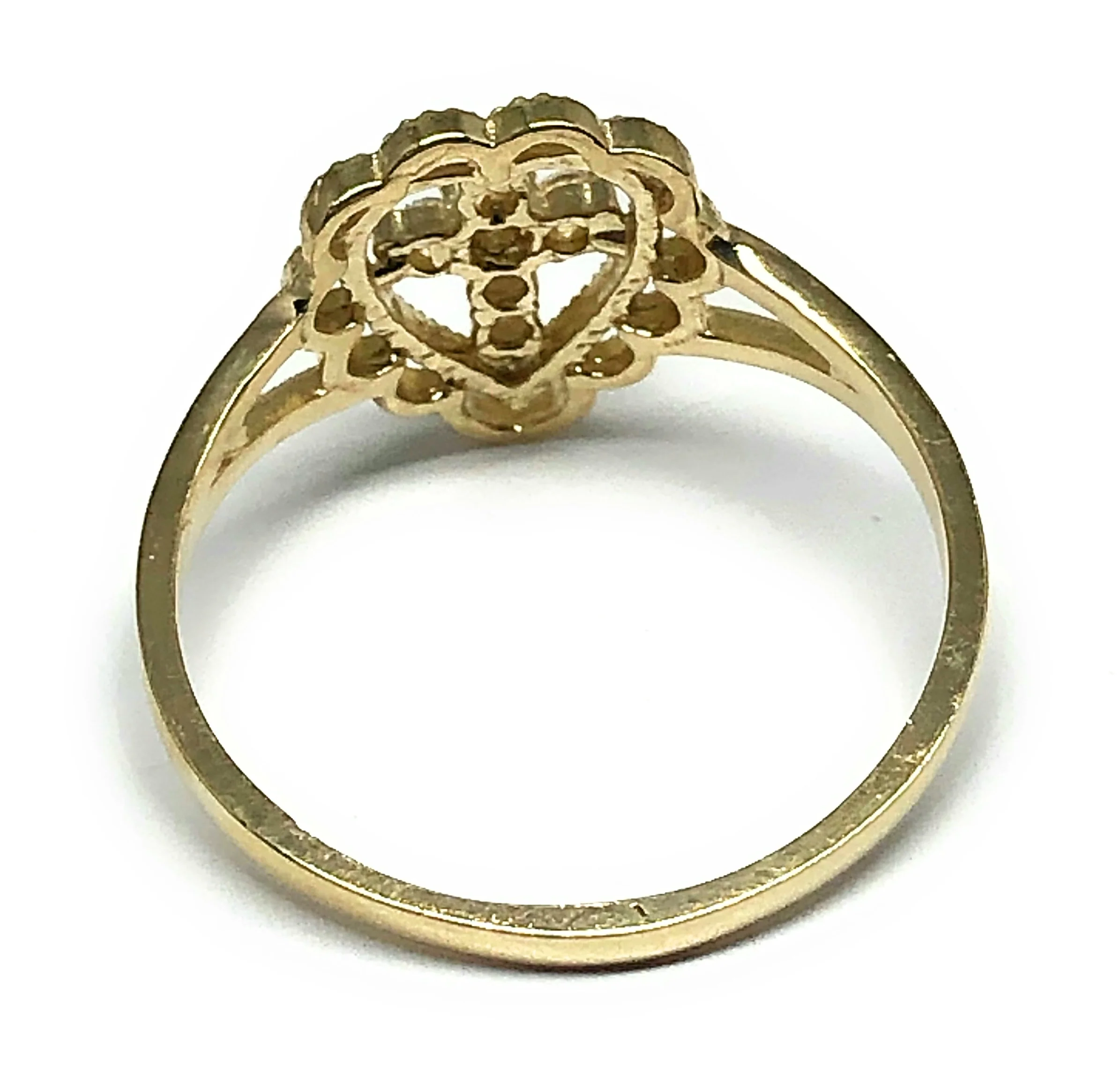 14k Solid Gold Yellow Cross Heart Ring (DISCONTINUED) - Image 3