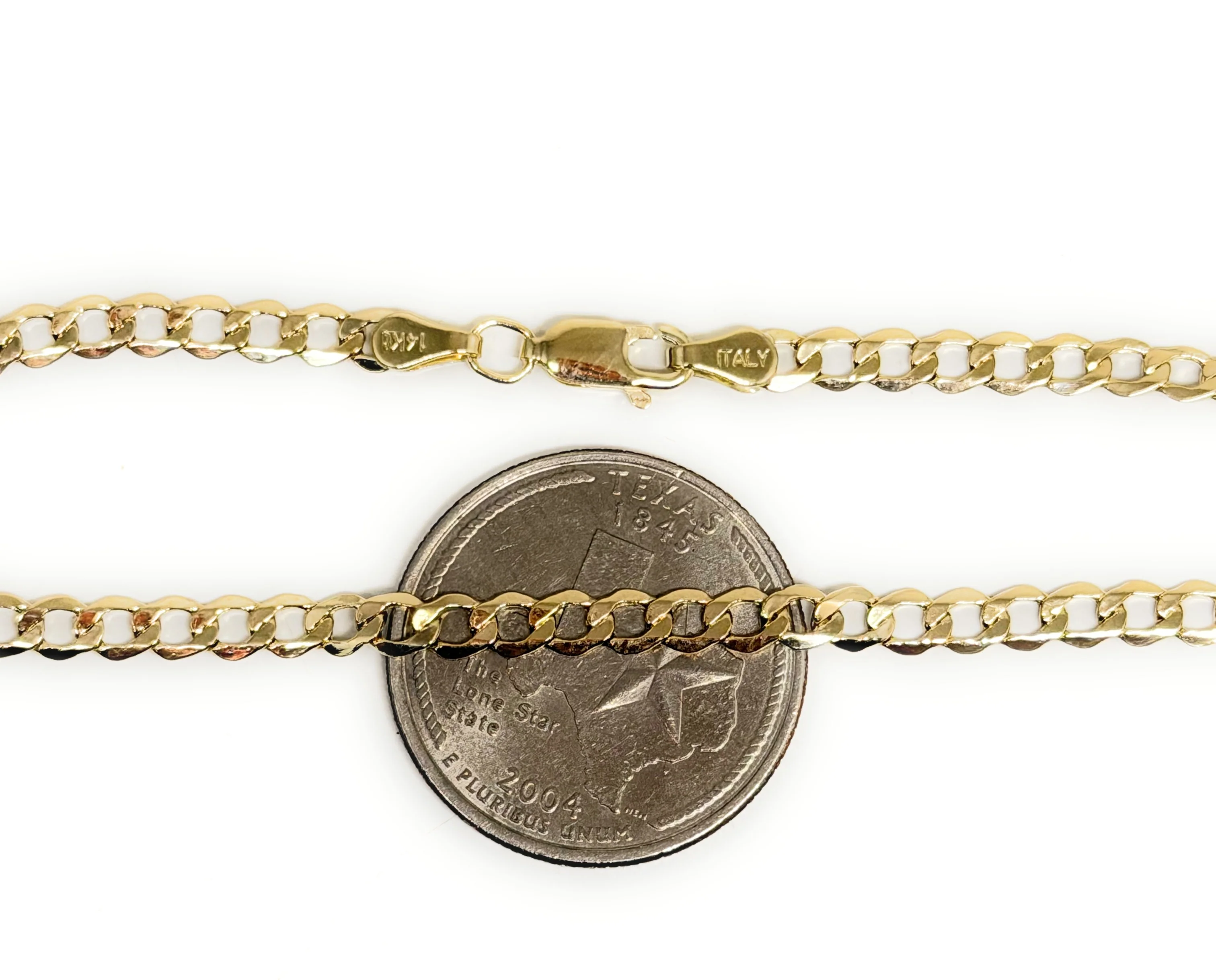 10k Solid Gold Yellow Cuban CURB Link Brracelet 7-8 inch 3.5mm Width - Image 9
