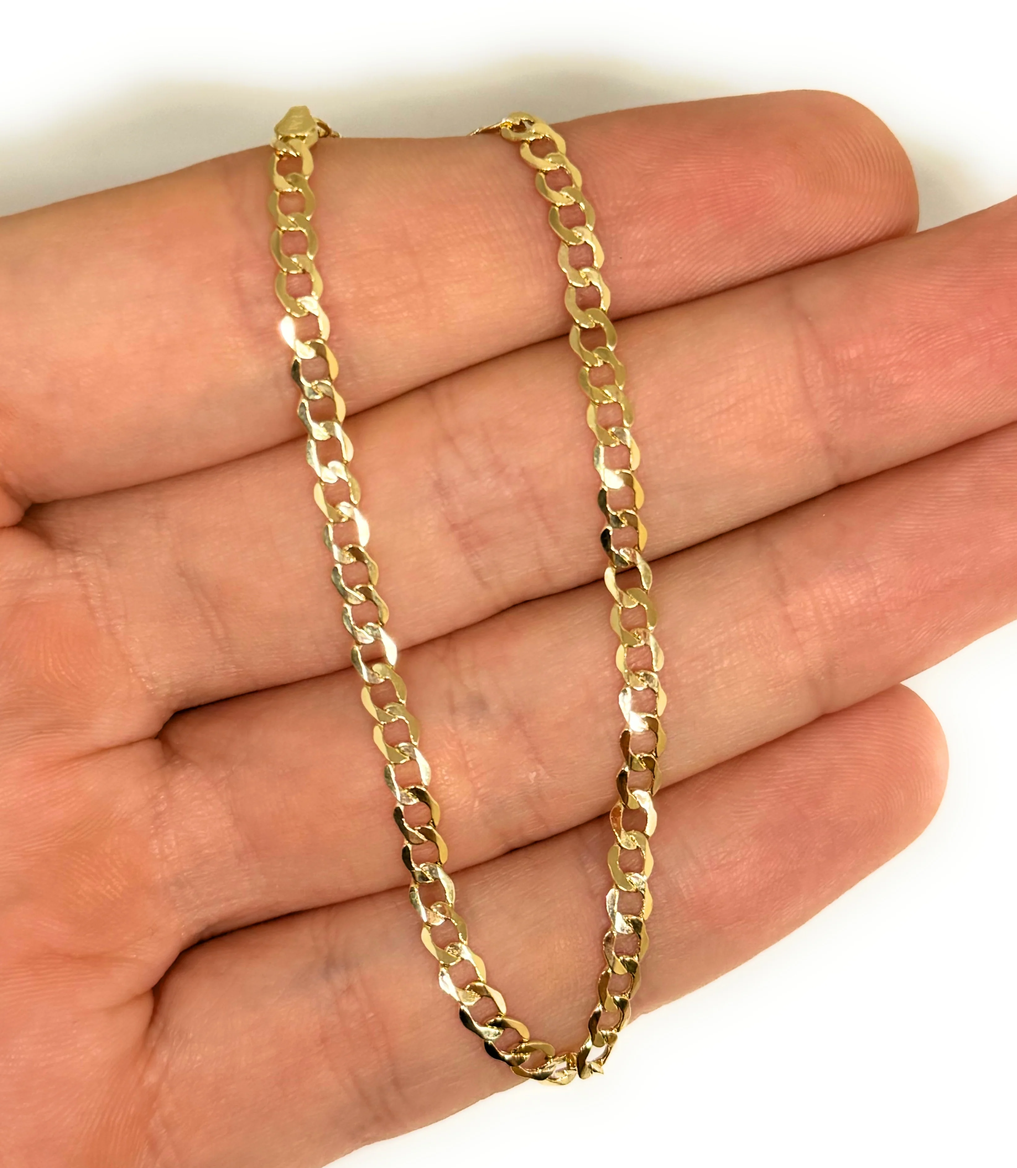 10k Solid Gold Yellow Cuban CURB Link Brracelet 7-8 inch 3.5mm Width - Image 10