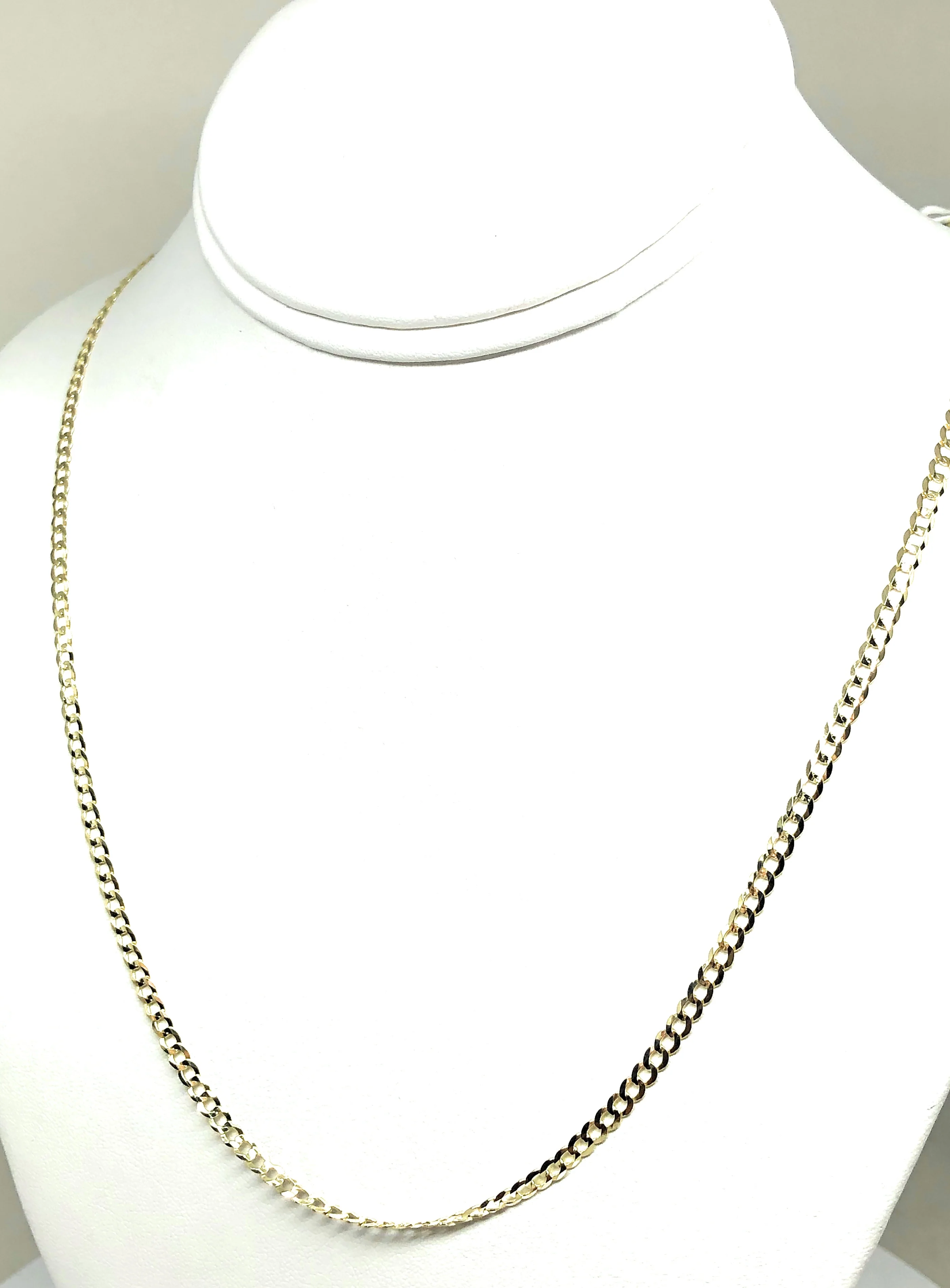 10k Solid Gold Yellow Cuban CURB Link Chain 18-24 inches 3.2mm (Full Solid Style) - Image 6