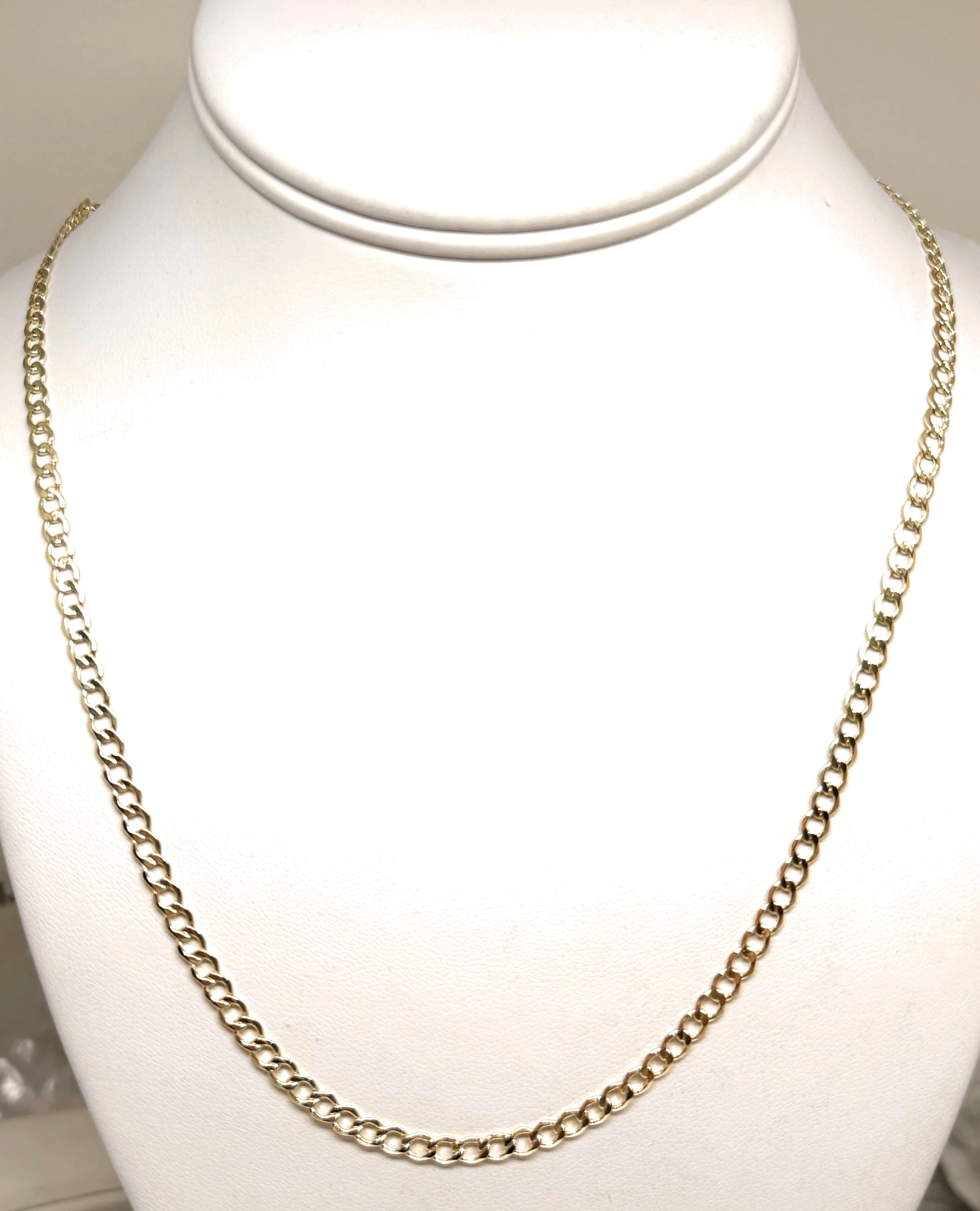 10k Solid Gold Yellow Cuban CURB Link Chain 18-24 inches 3.5mm (Semi-Hollow Style) - Image 9