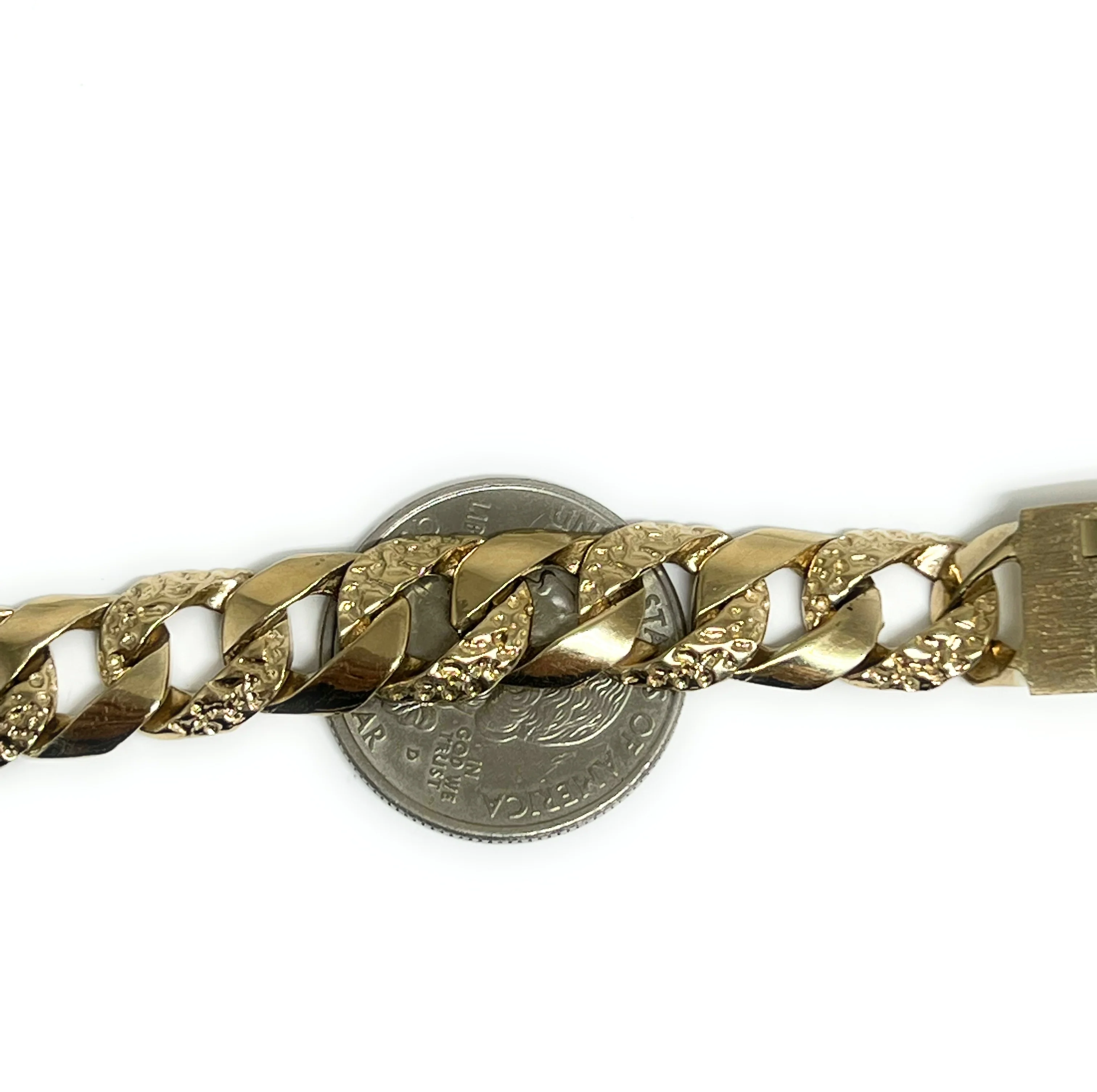10k Solid Gold Yellow Cuban Link SUPERIMPOSED (SOBREPUESTO) CUSTOMIZED 3D NAME Brracelet 8-8.5 INCH - Image 9
