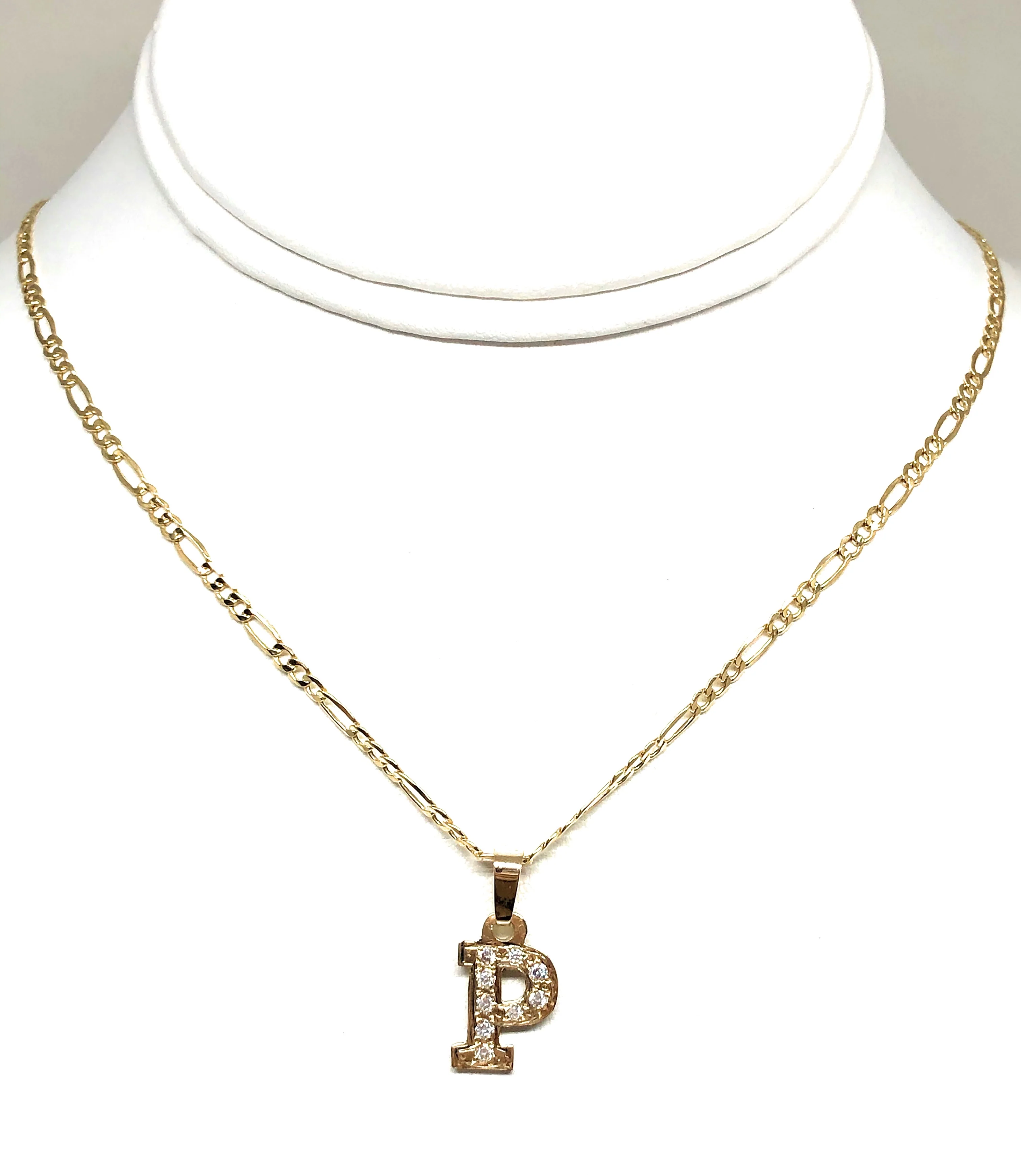 14k Solid Gold Yellow Custom Initial CZ Pendant Necklace with Chain Options - Image 5