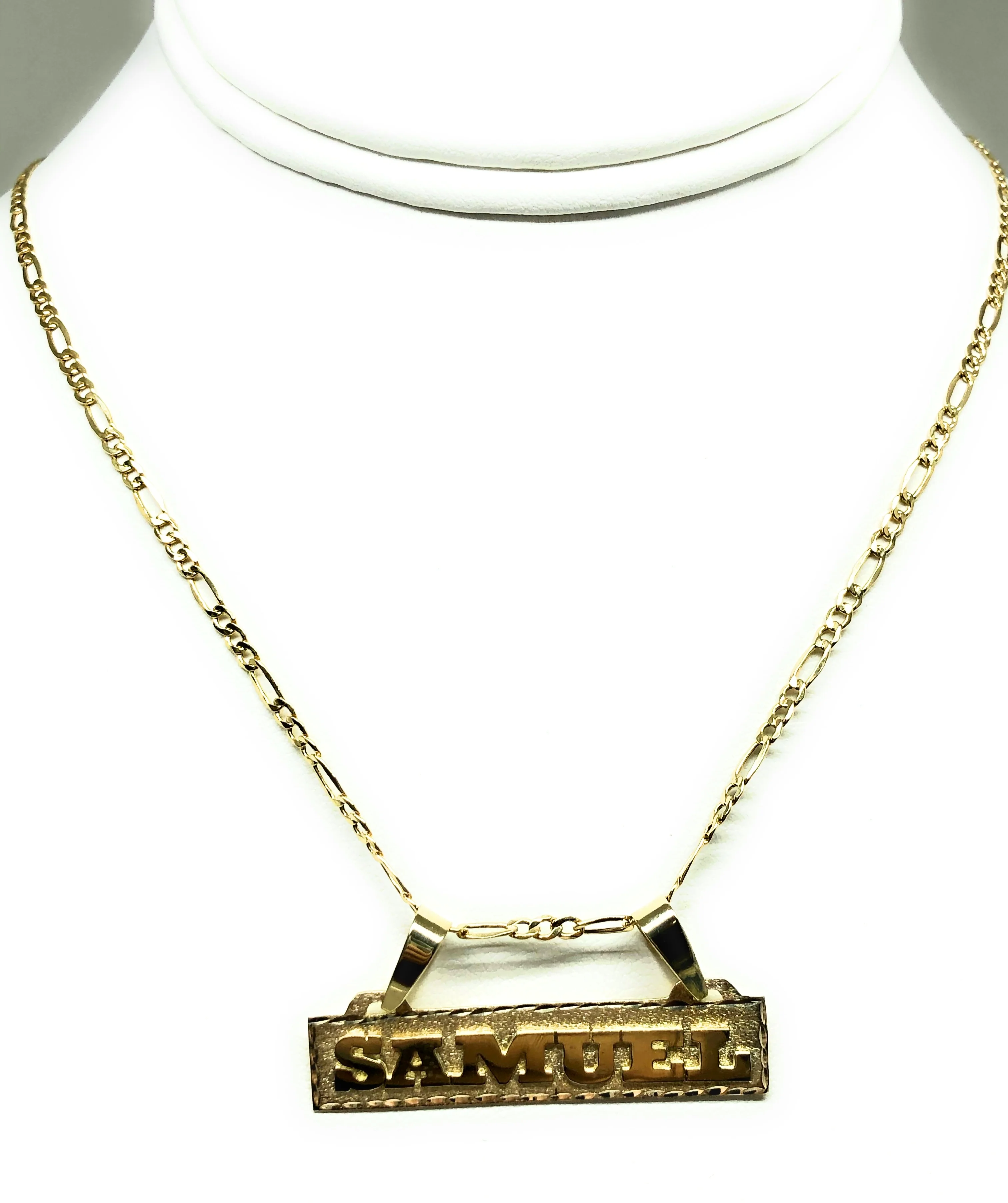 14k Solid Gold Yellow Custom Nameplate Pendant Necklace with Chain Options(N31) - Image 5