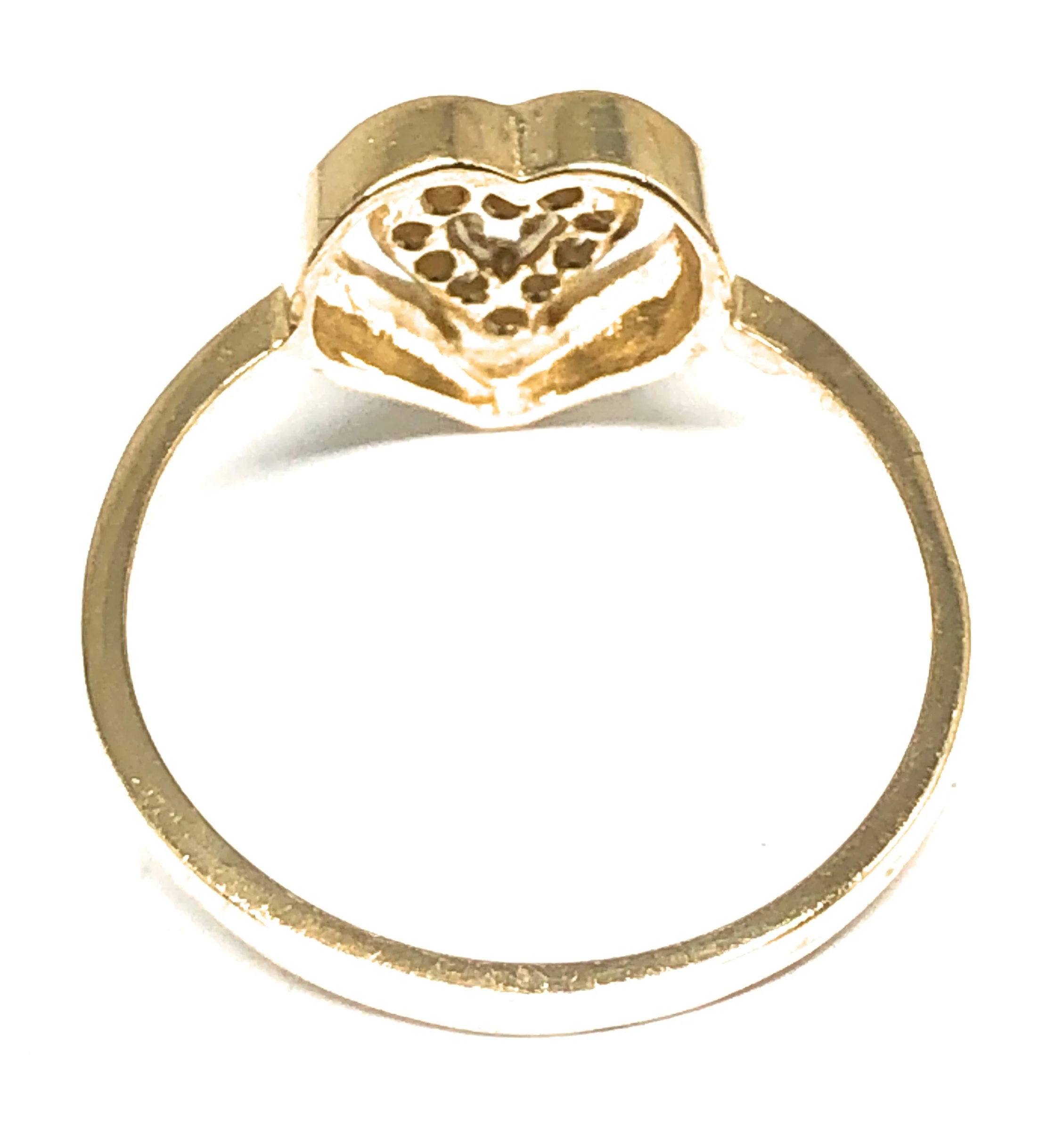 14k Solid Gold Yellow CZ Double Heart Ring - Image 3