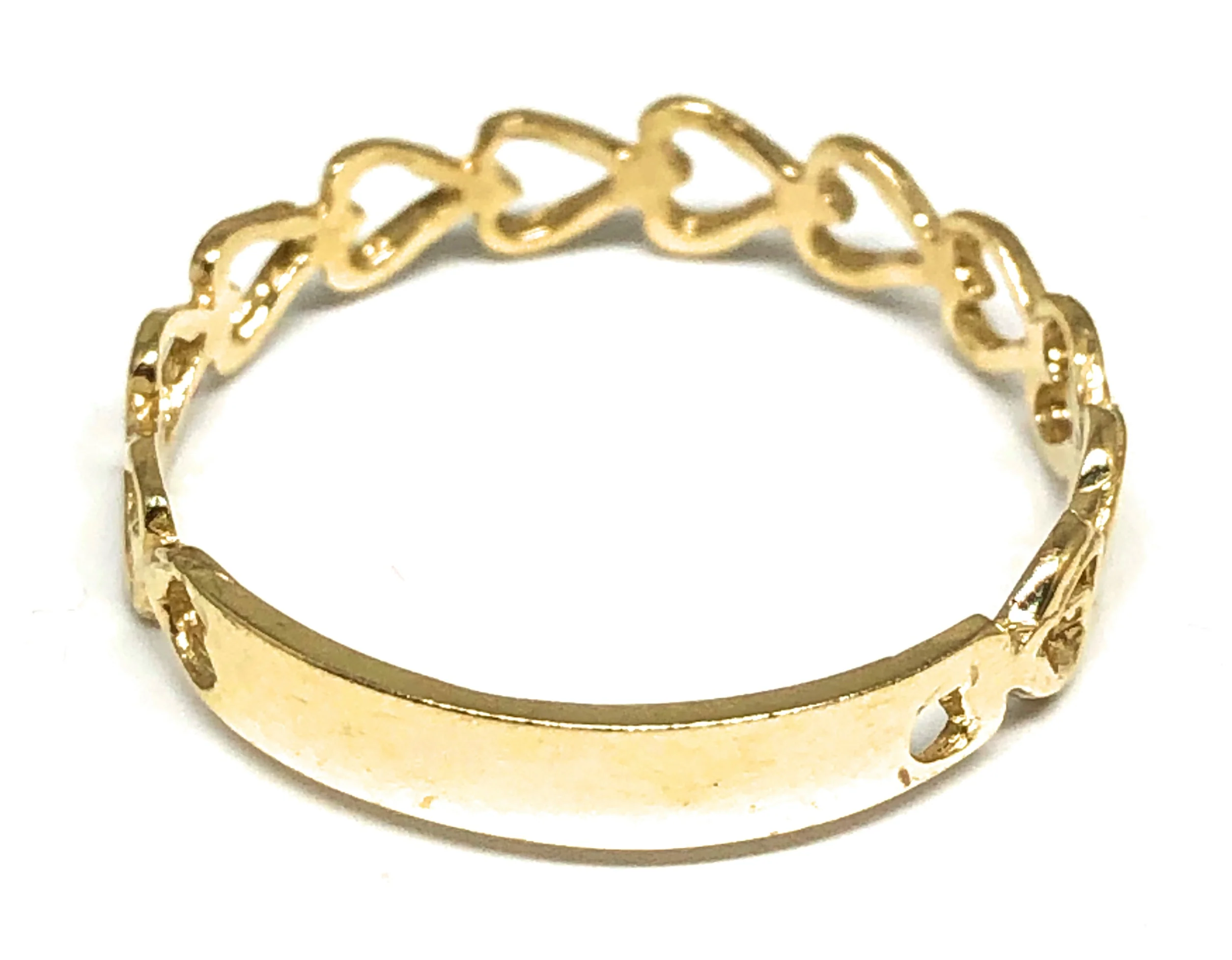 14k Solid Gold Yellow Dainty Heart Band Ring (FC 165) - Image 4