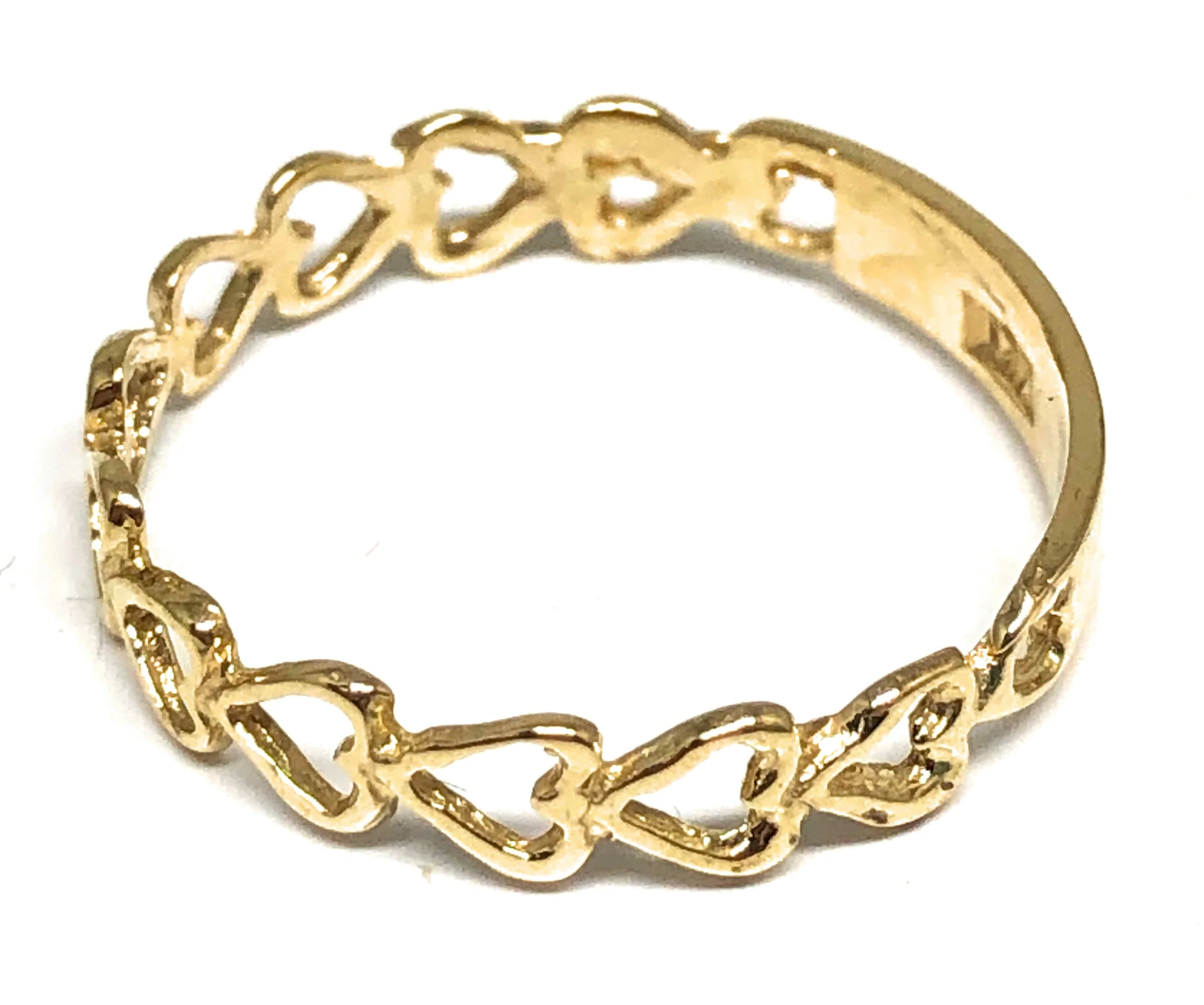 14k Solid Gold Yellow Dainty Heart Band Ring (FC 165) - Image 5
