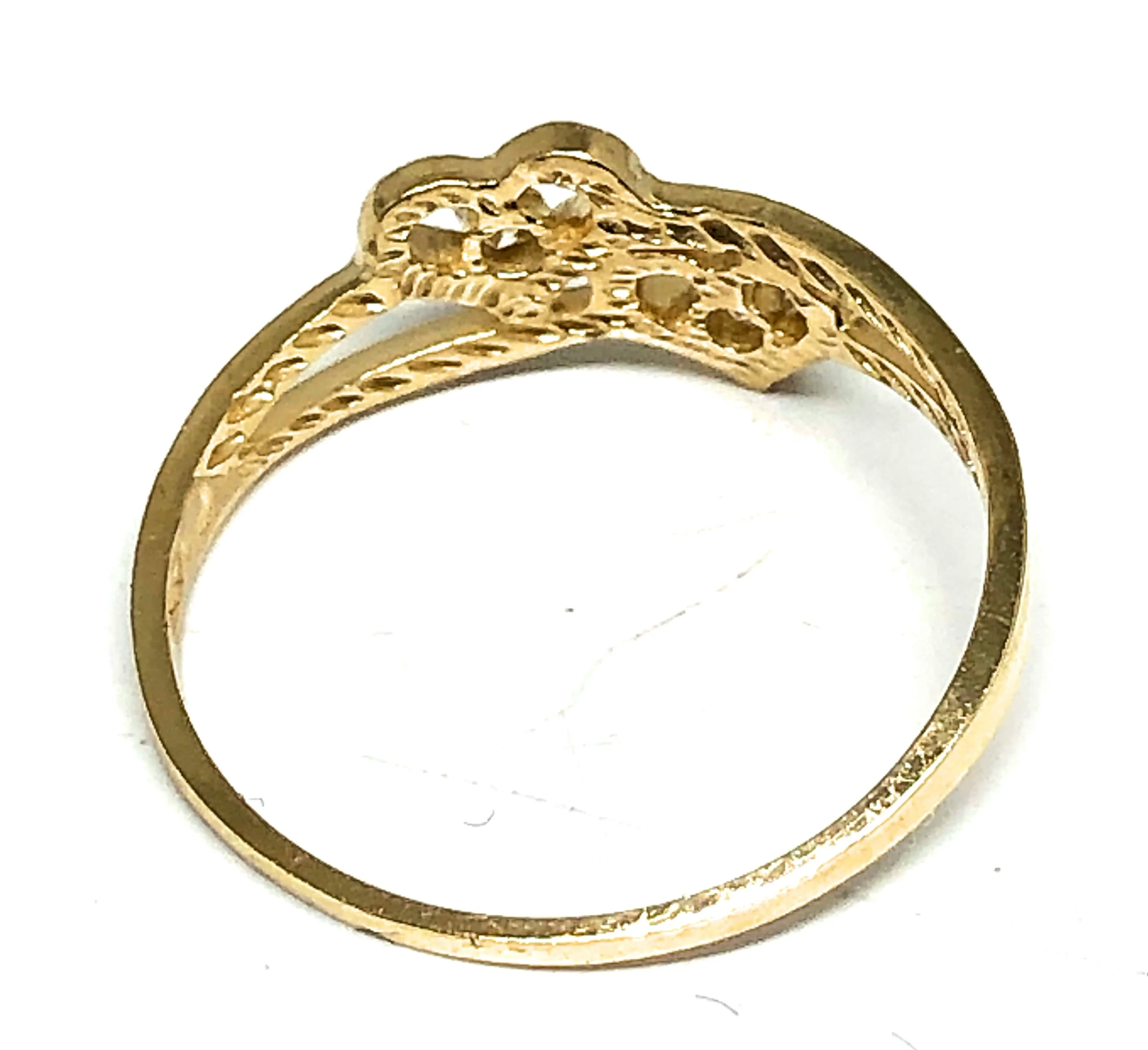 14k Solid Gold Yellow CZ Double Heart Ring (DISCONTINUED) - Image 3
