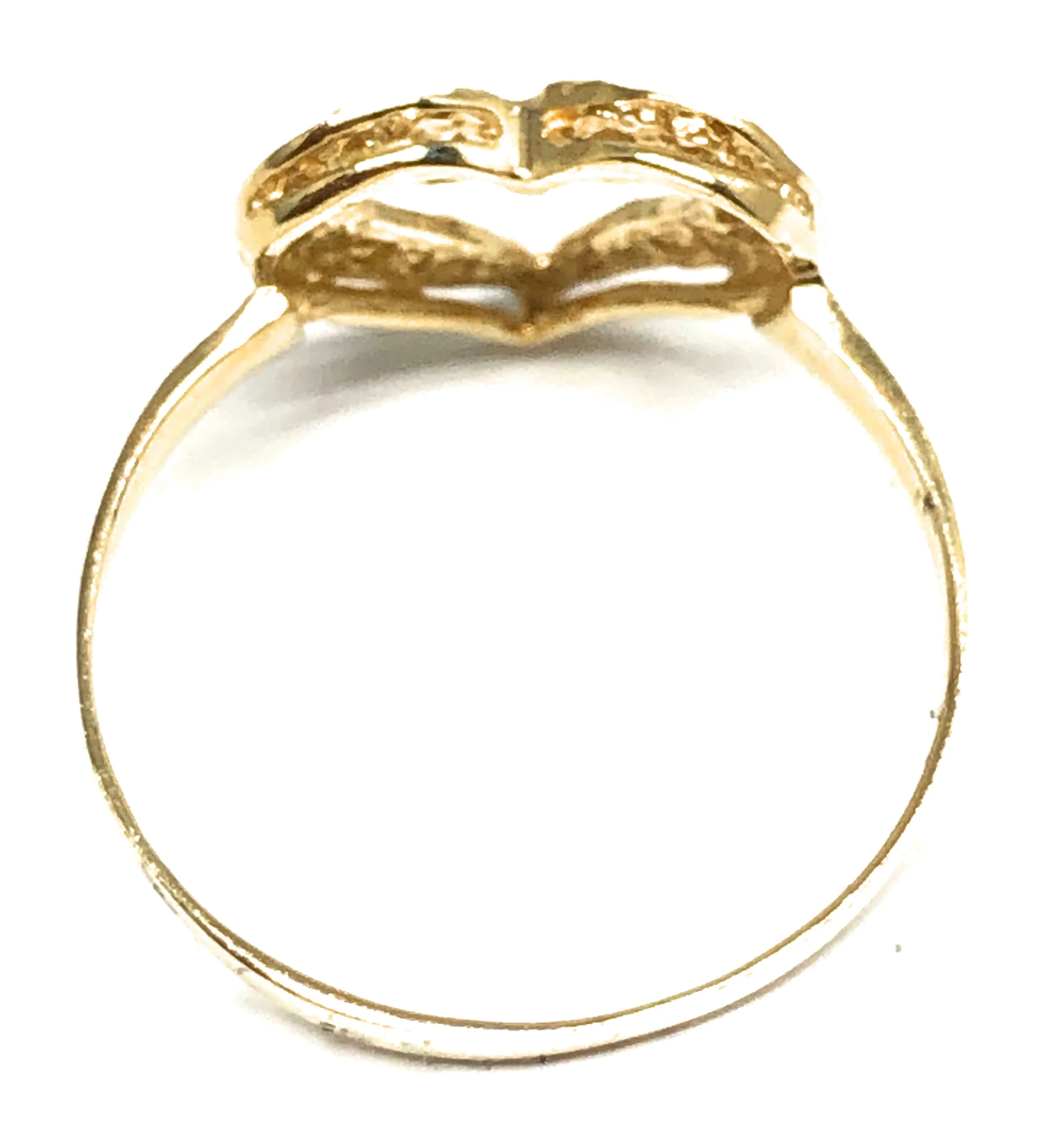 14k Solid Gold Yellow Filigrana Heart Ring - Image 3