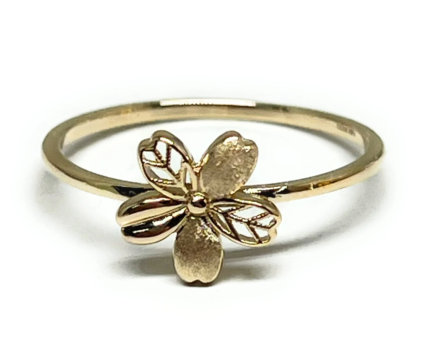 14k Solid Gold Yellow Flower Ring (FC 291)