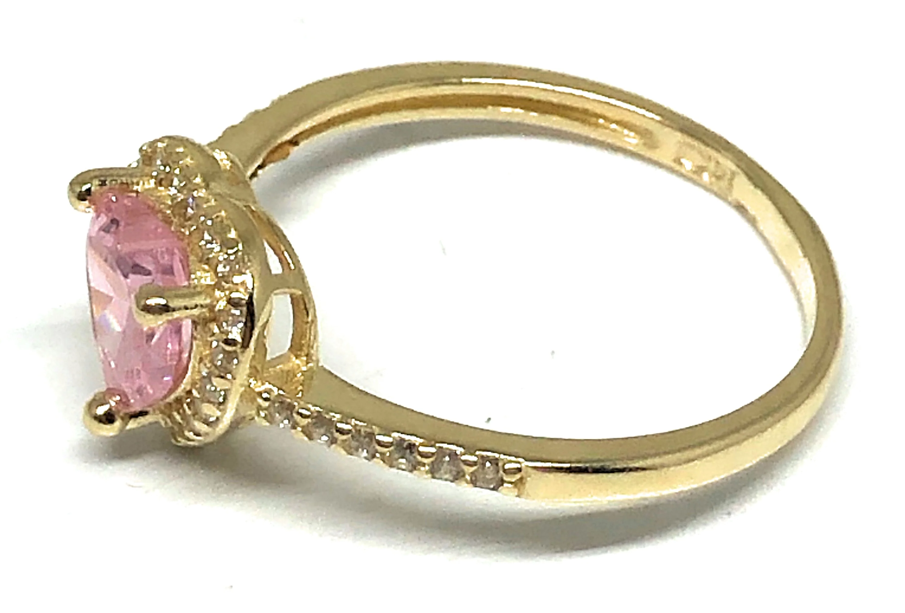 14k Solid Gold Yellow Gold Heart CZ Ring (PINK, GREEN, RED, WHITE) - Image 6