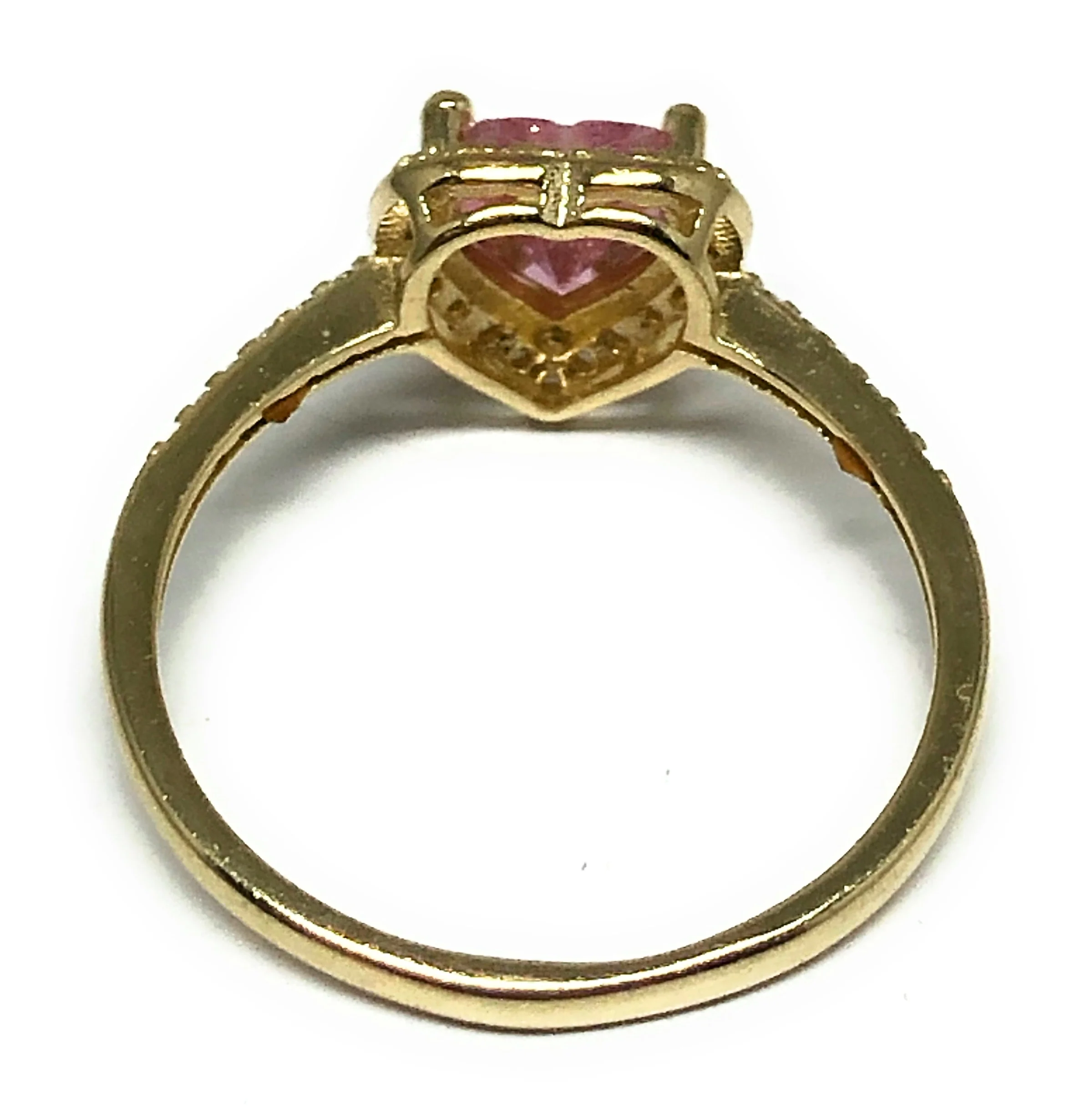 14k Solid Gold Yellow Gold Heart CZ Ring (PINK, GREEN, RED, WHITE) - Image 7