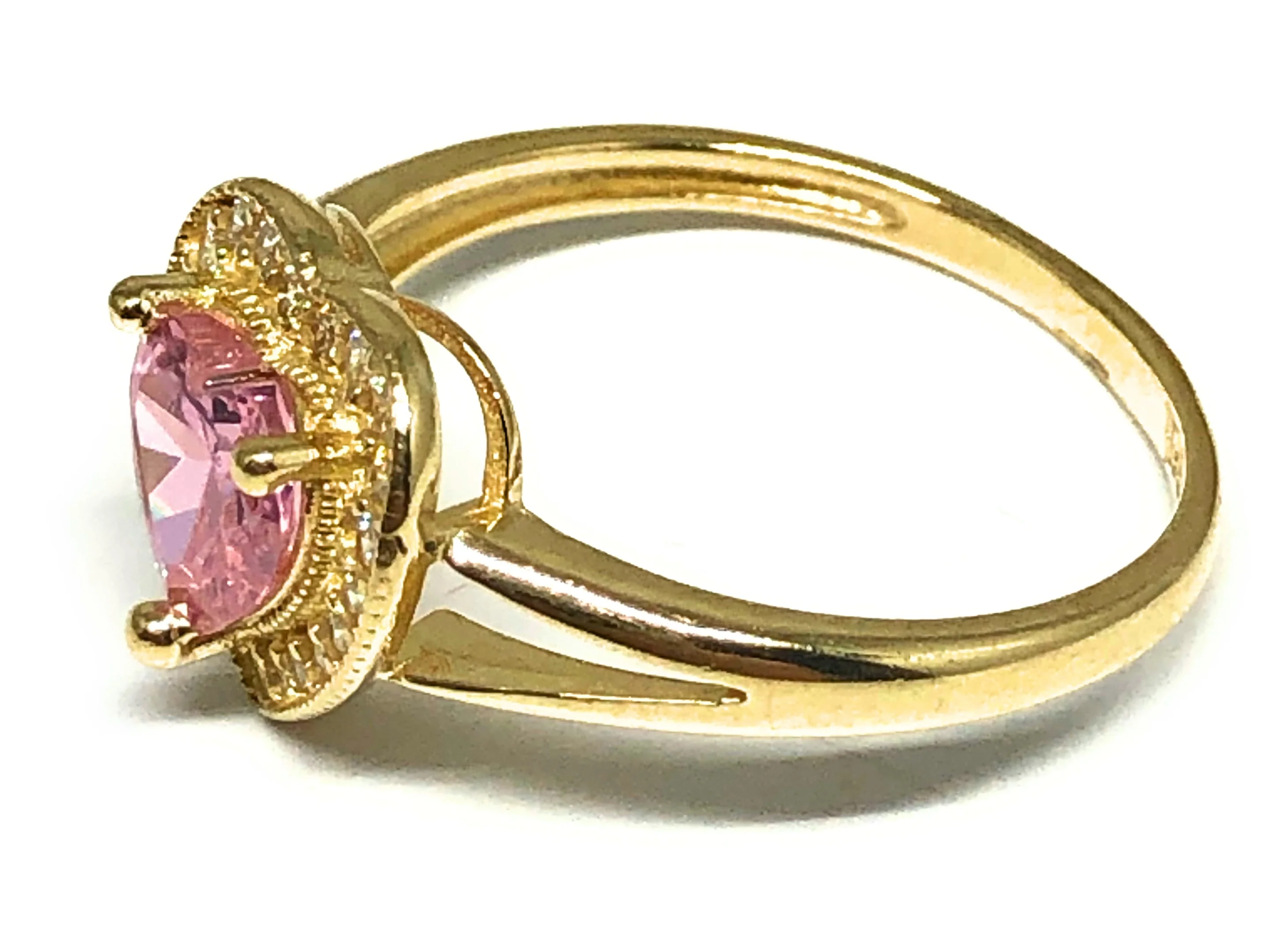 14k Solid Gold Yellow Gold Heart CZ Ring (PINK, PURPLE, RED, WHITE) - Image 6