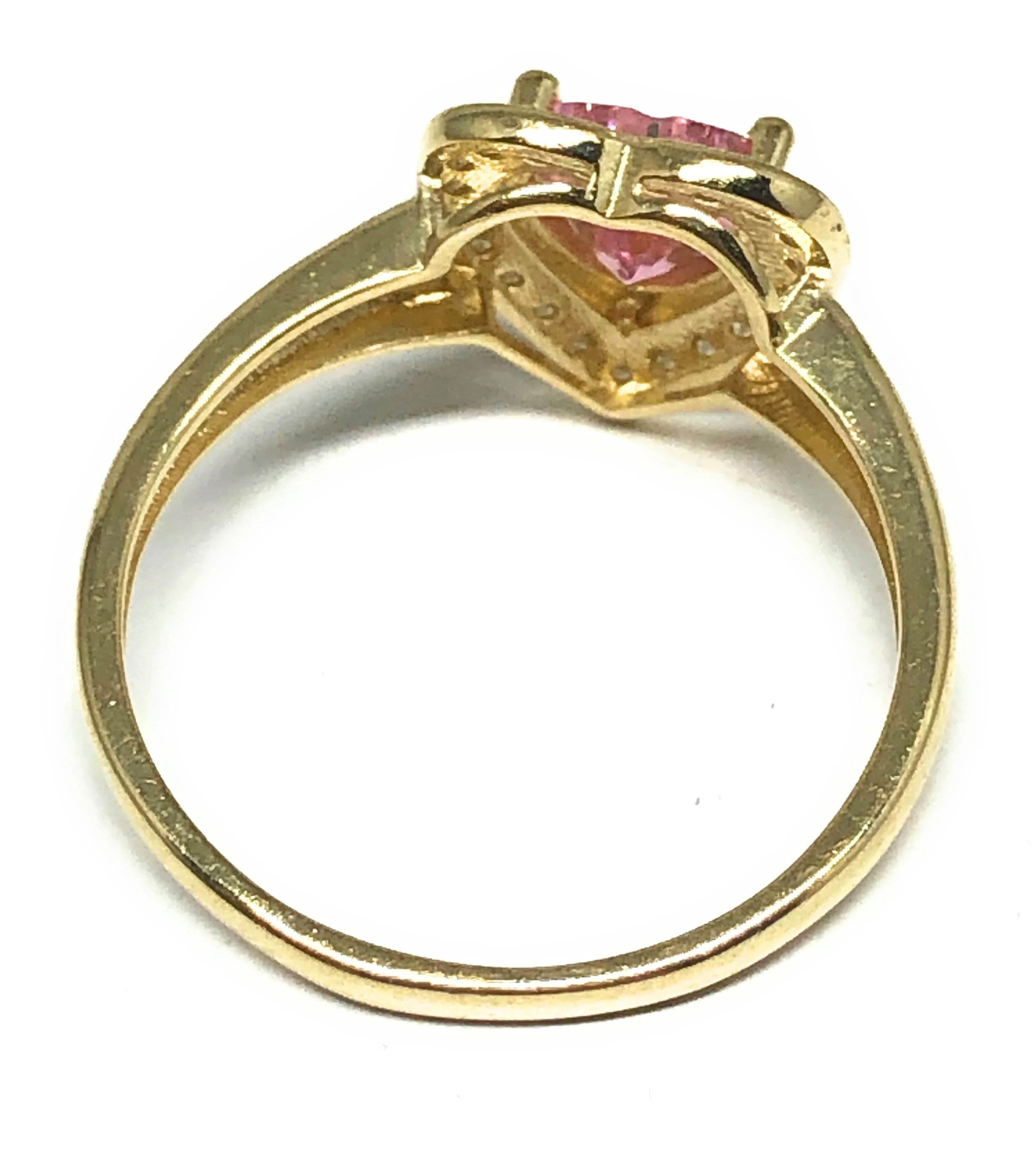 14k Solid Gold Yellow Gold Heart CZ Ring (PINK, PURPLE, RED, WHITE) - Image 7
