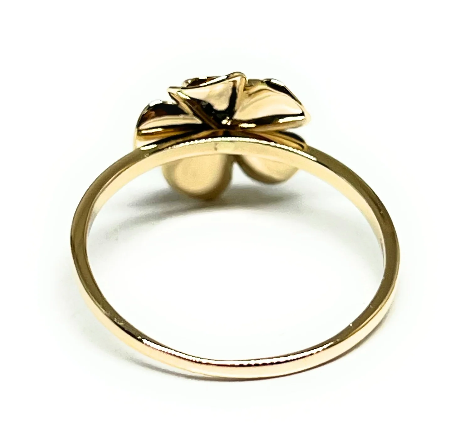 14k Solid Gold Yellow Hibiscus Flower Ring (FC 299) - Image 3