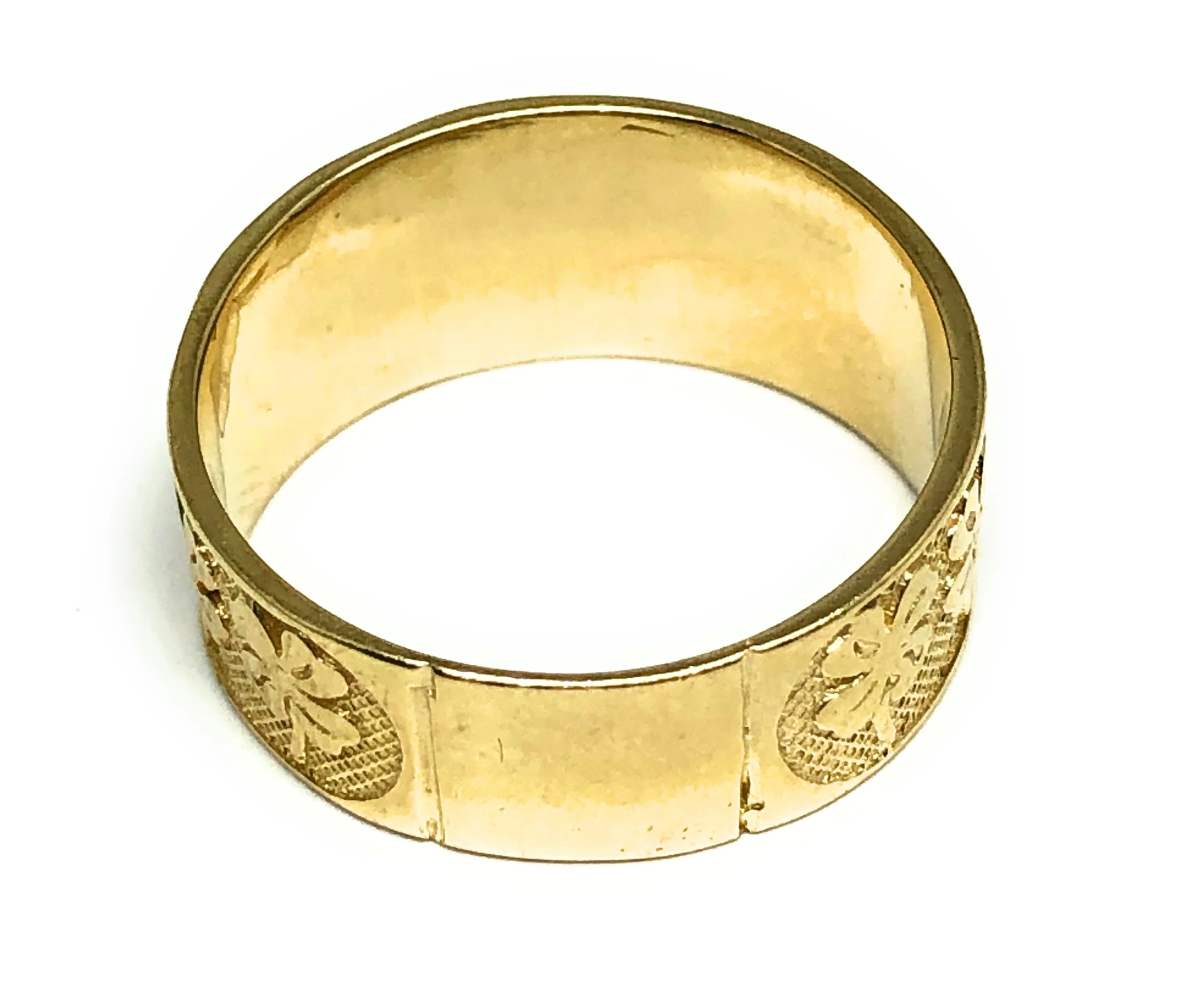 14k Solid Gold Yellow Lucky Symbols Ring Suerte - Image 3