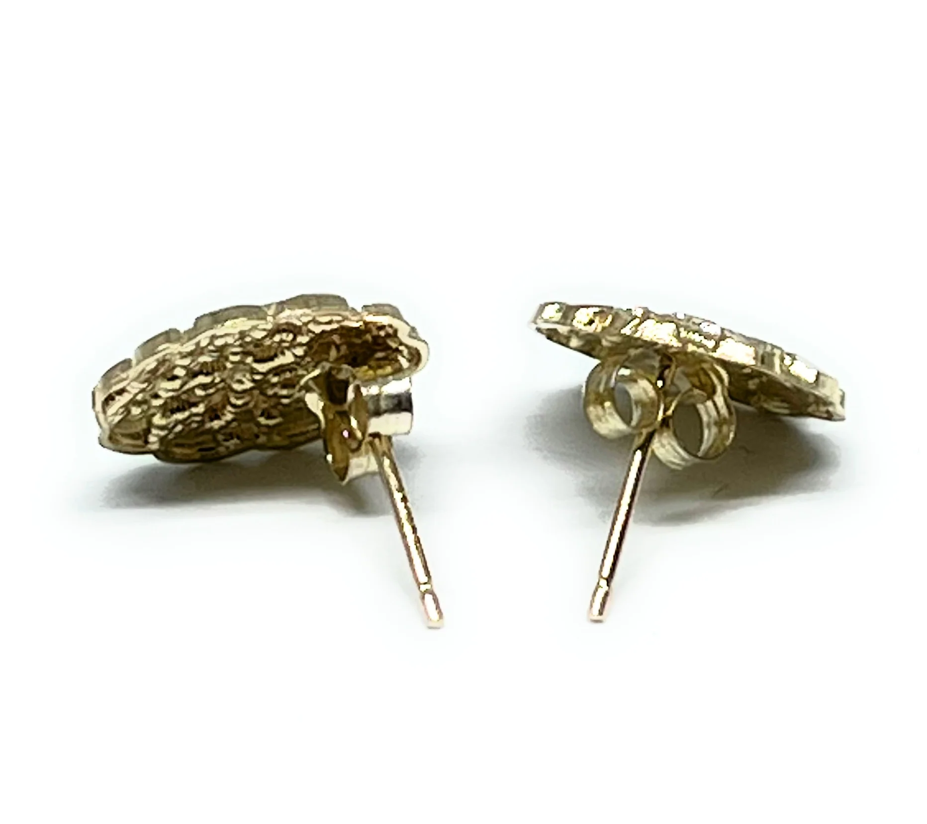 14k Solid Gold Yellow Nugget Cluster Stud Earrings (XS, SM, MED, LG) - Image 4