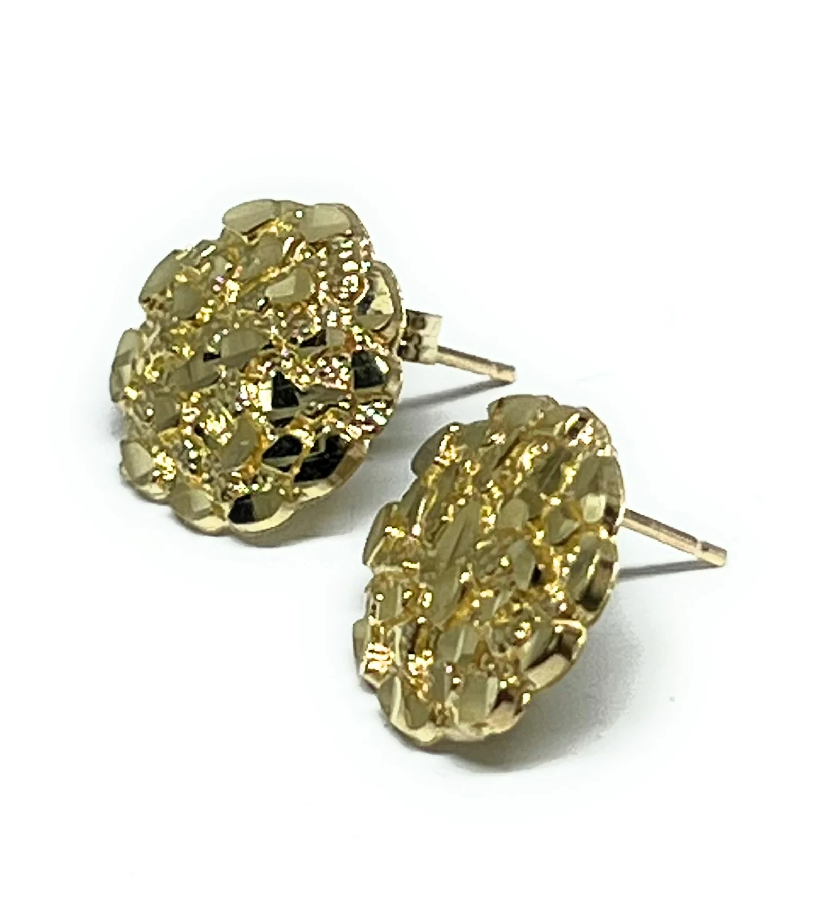 14k Solid Gold Yellow Nugget Cluster Stud Earrings (XS, SM, MED, LG) - Image 5