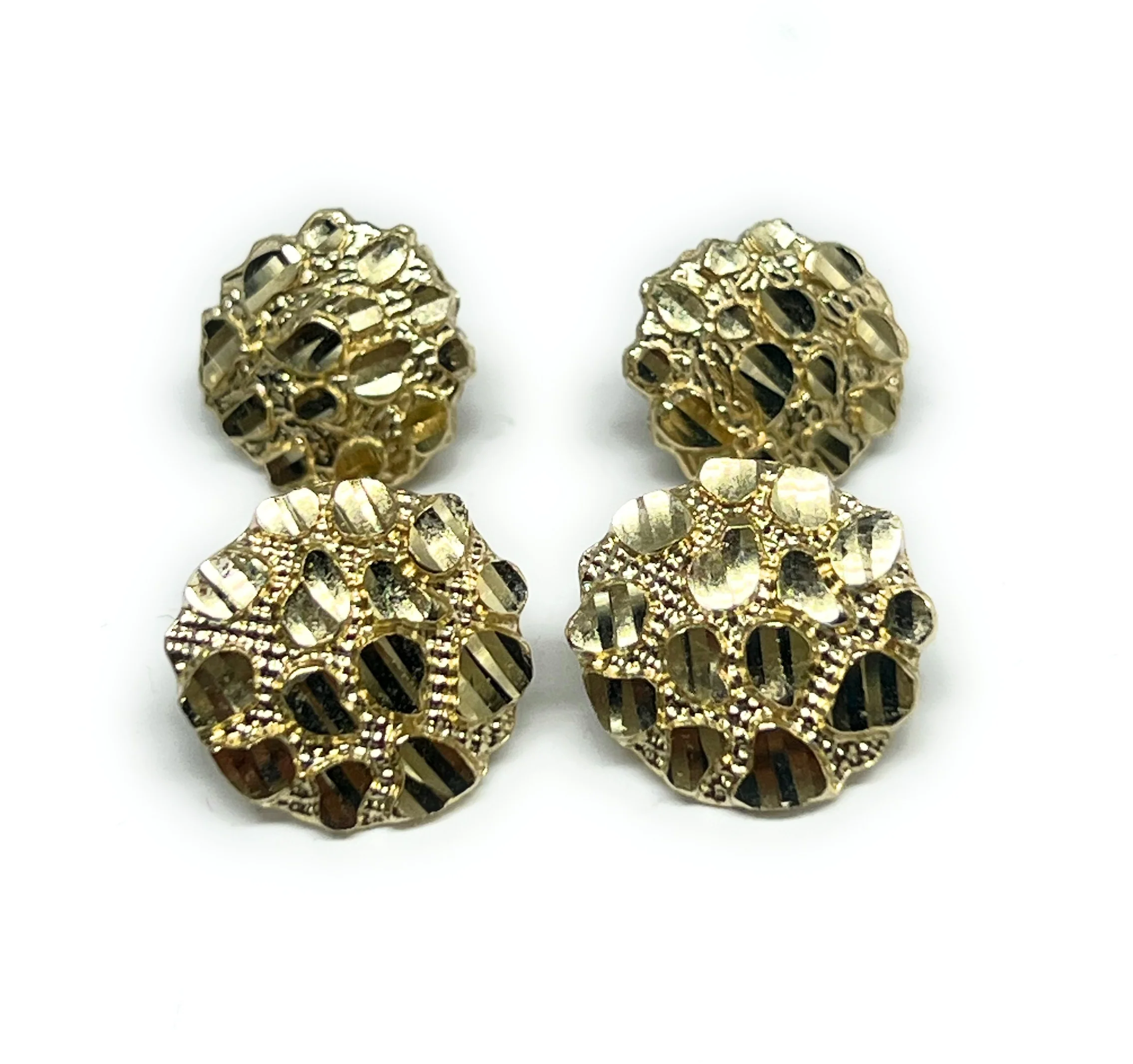 14k Solid Gold Yellow Nugget Cluster Stud Earrings (XS, SM, MED, LG) - Image 6