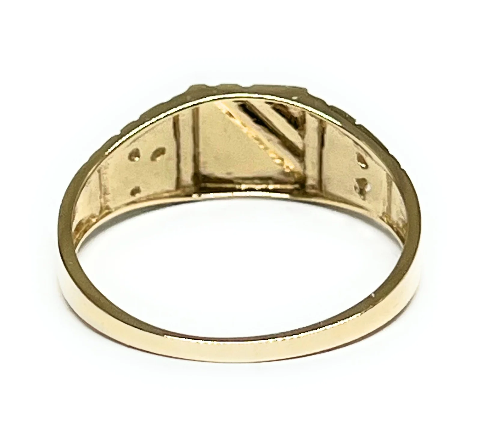 14k Solid Gold Yellow Nugget SQUARE Ring 7.5MM (FC 313) - Image 3