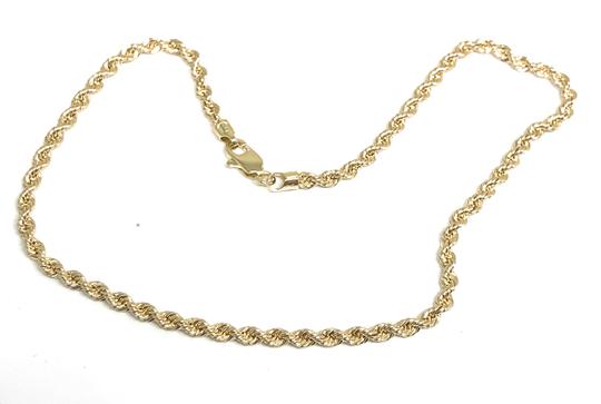 14k Solid Gold Yellow Rope Brracelet 8-9 inch 2.9mm Width (SEMI-HOLLOW STYLE) - Image 2