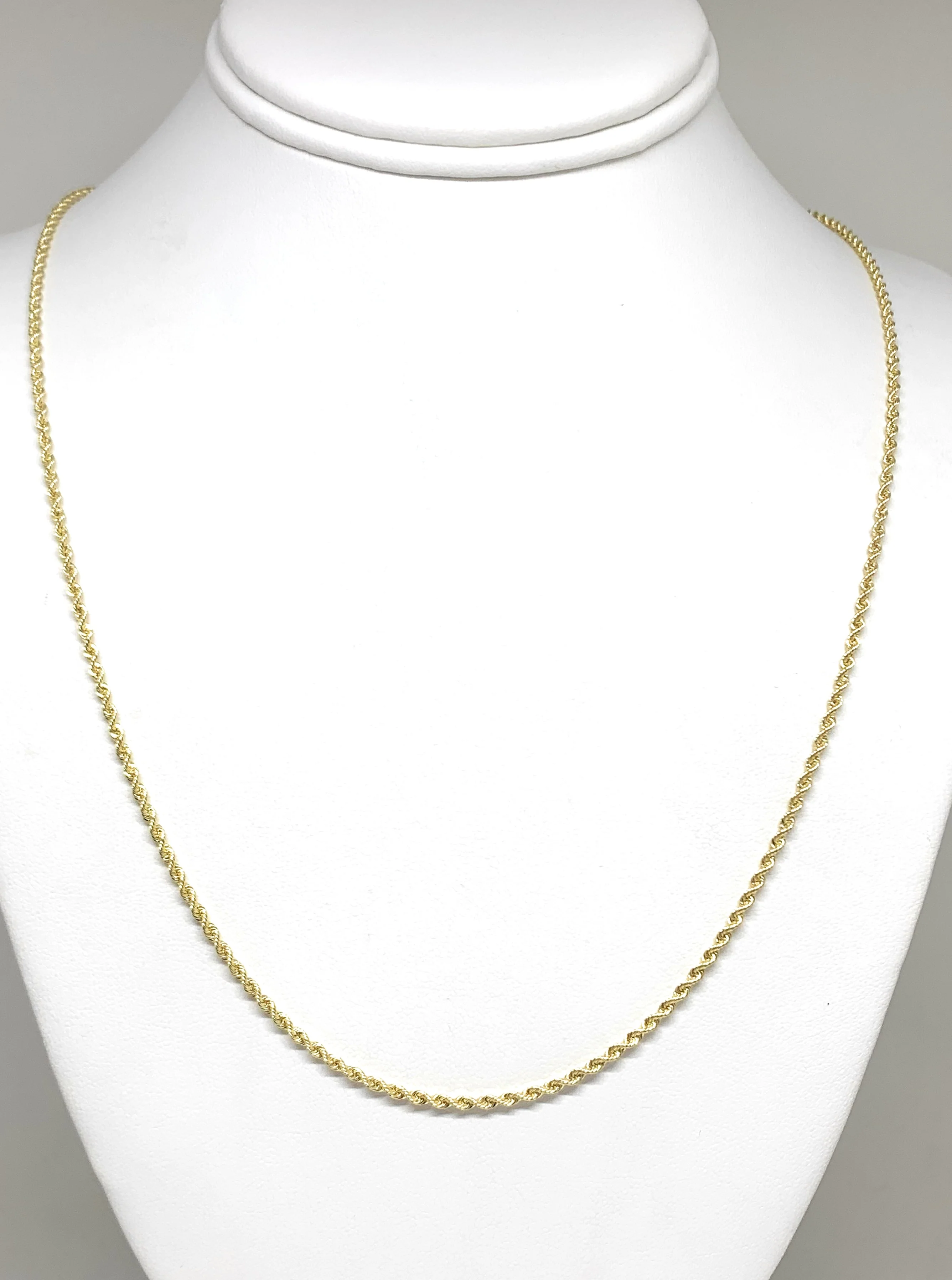 10k Solid Gold Yellow Rope Chain 16-26 inches 2mm (Semi-Hollow Style) - Image 5