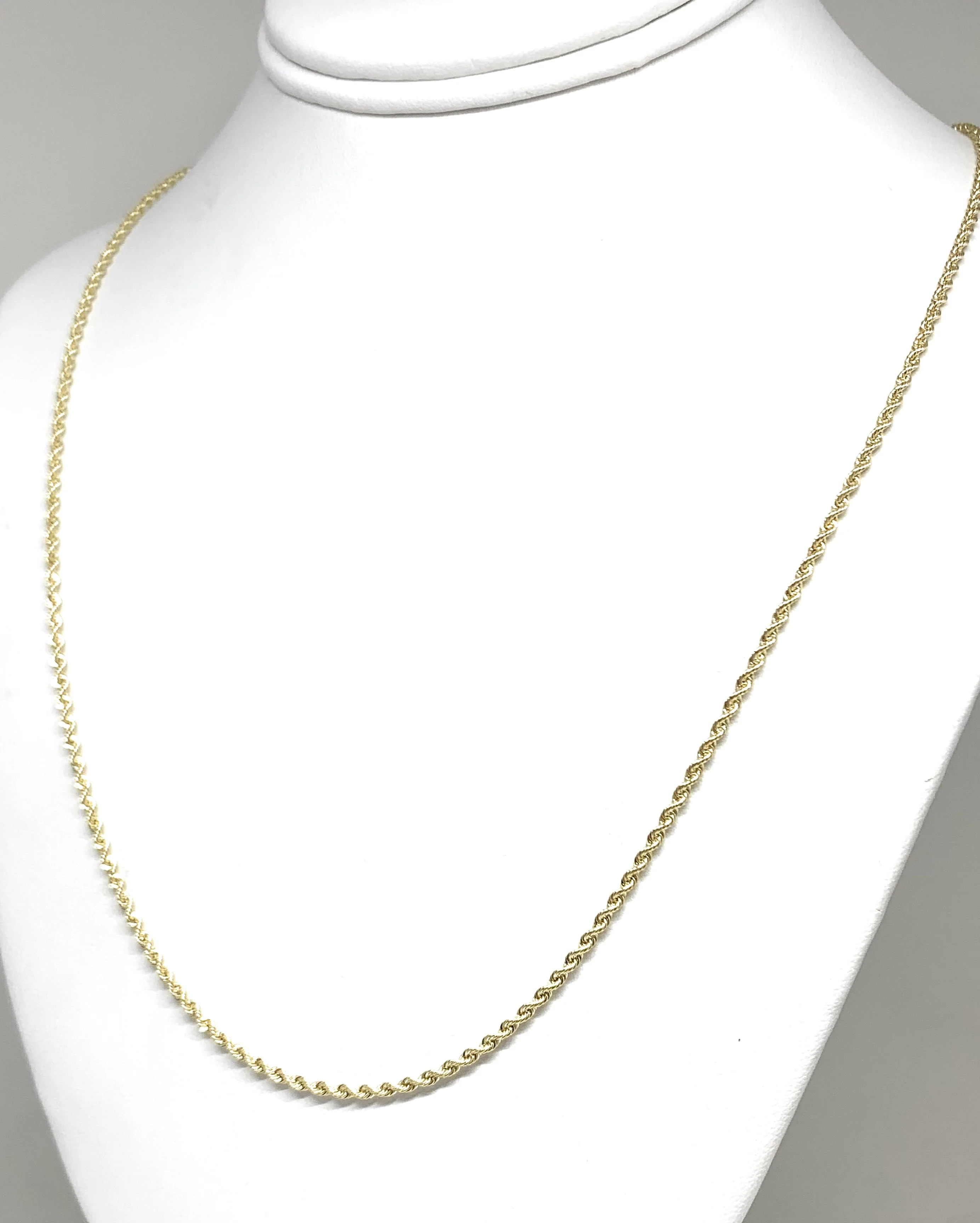 10k Solid Gold Yellow Rope Chain 16-26 inches 2mm (Semi-Hollow Style) - Image 6