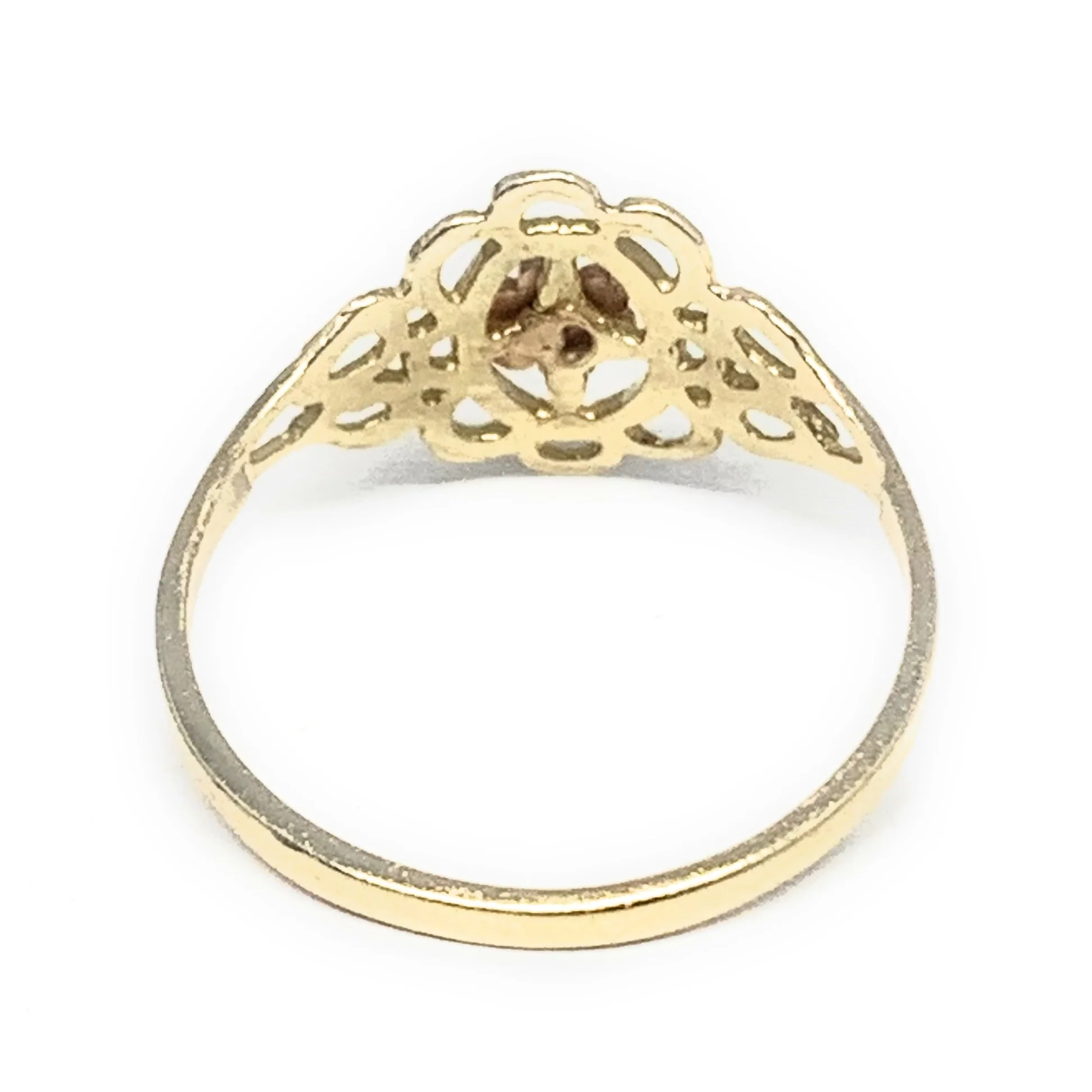 14k Solid Gold Yellow & Rose Gold Flower Ring - Image 3