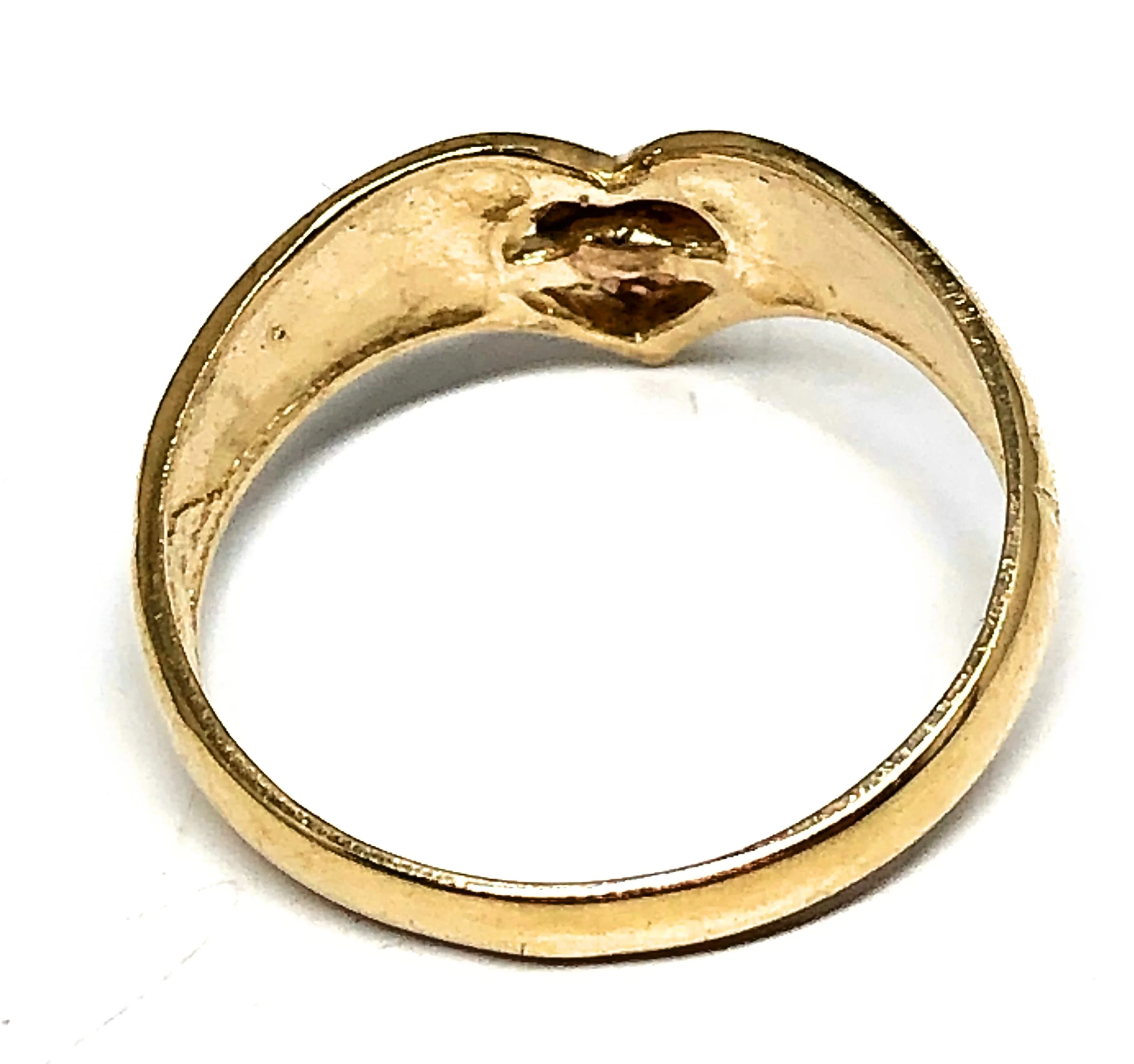 14k Solid Gold Yellow & Rose Gold Heart Ring - Image 3