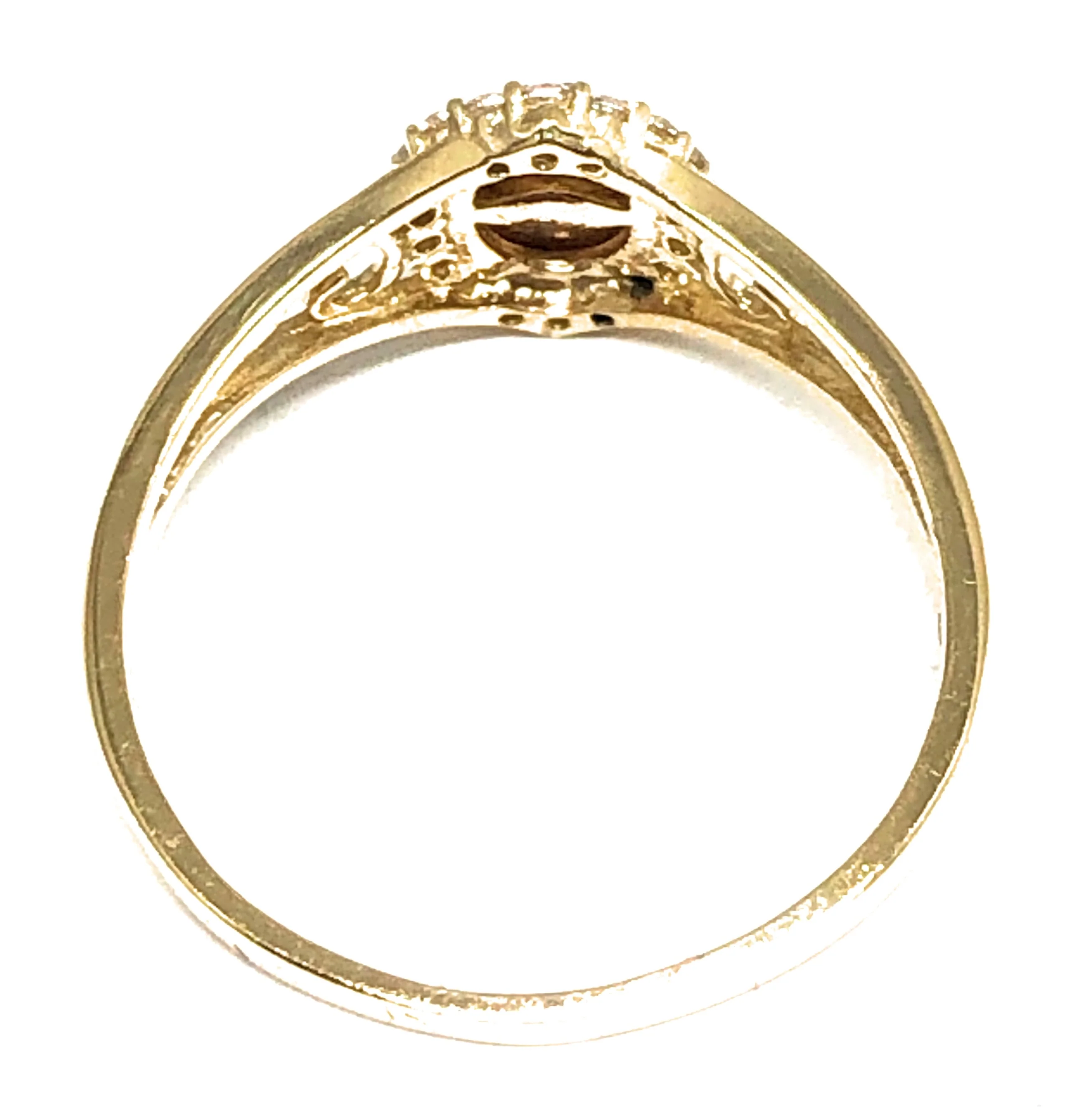 14k Solid Gold Yellow & Rose Gold Virrgin Mary CZ Ring - Image 3